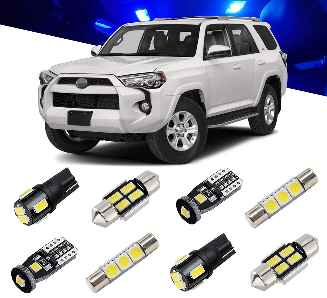 BRISHINE Blue LED Interior Light Kit for 2010-2020 2021 Toyota 4Runner Super Bright Interior LED Bulbs Package + License Plate L