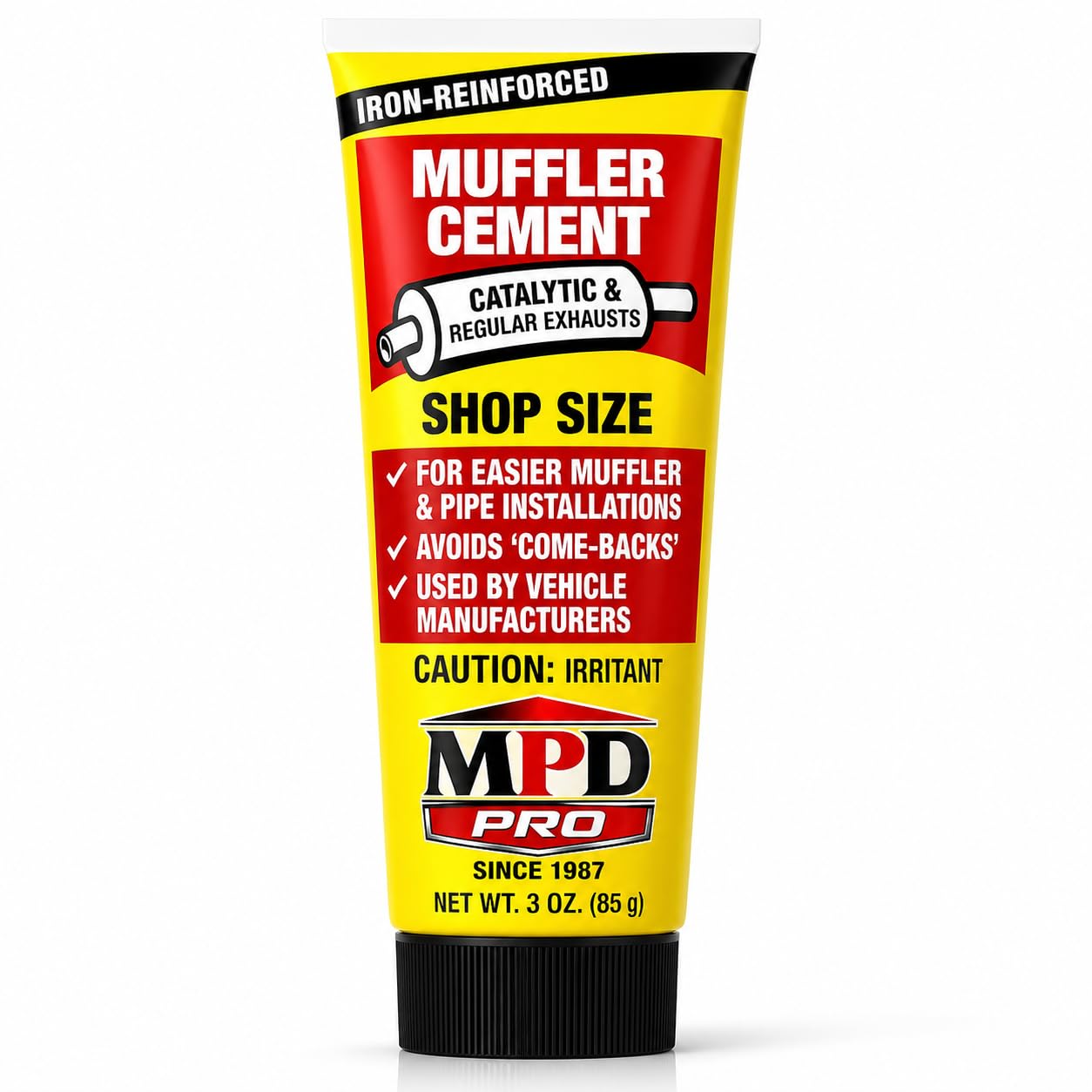 MPD Muffler Cement Putty - 16 oz | Seals Exhaust Leaks, Cracks & Holes | Heat Resistant Up to 2000F | Easy Application for Autom