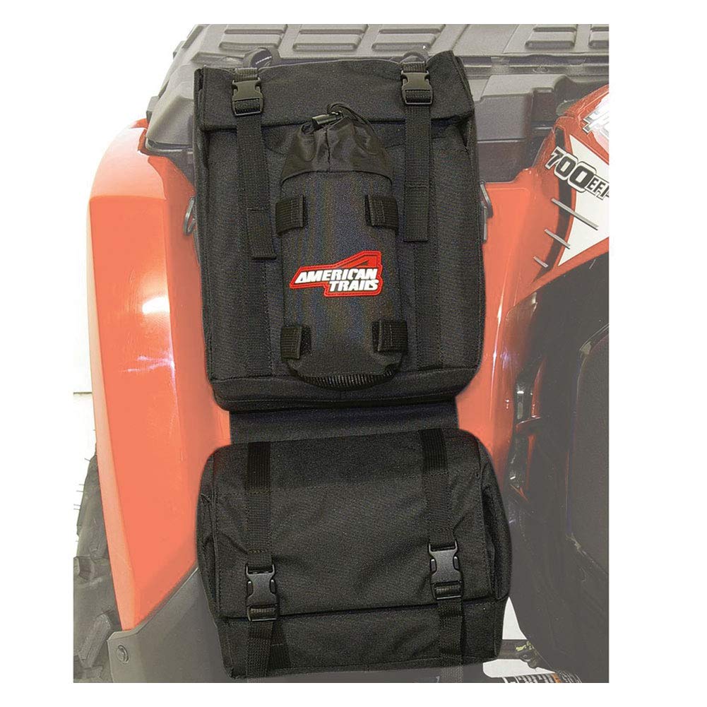 American Trails - Atv Fender Bag Black Front Rear Tank Rack Accessories Cargo Storage Pack Waterproof Cooler Utv Roll Cage Bar