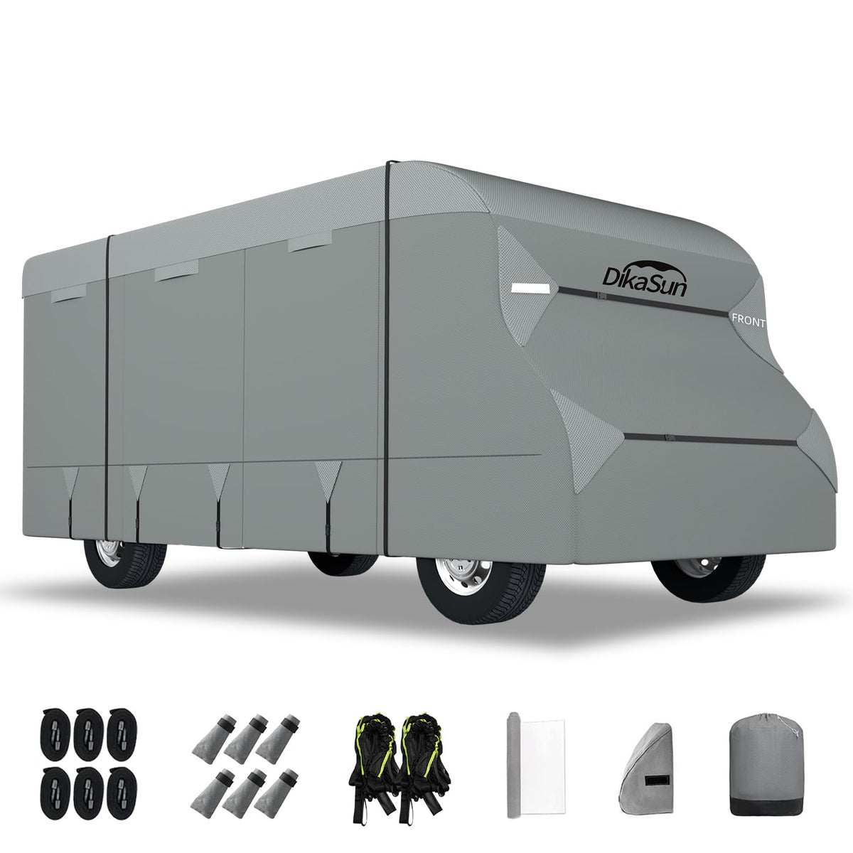 Dikasun Class C Rv Cover 7 Layers Top Motorhome Cover 26-29 Ft Heavy Duty Anti-Uv Camper Cover Windproof Ripstop Class C Travel 