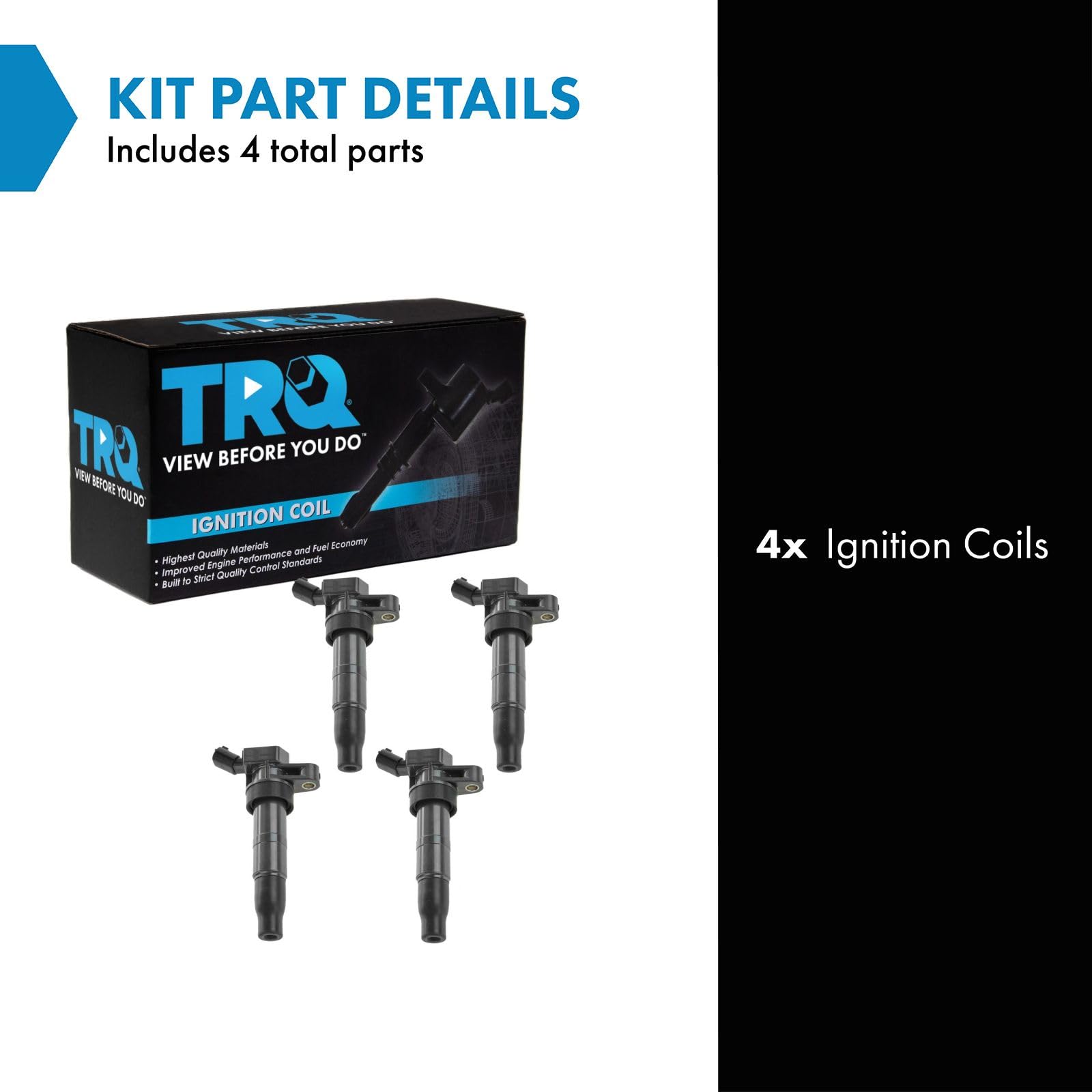 Trq Ignition Coil Set Compatible With 08-15 Hyundai 07-16 Kia