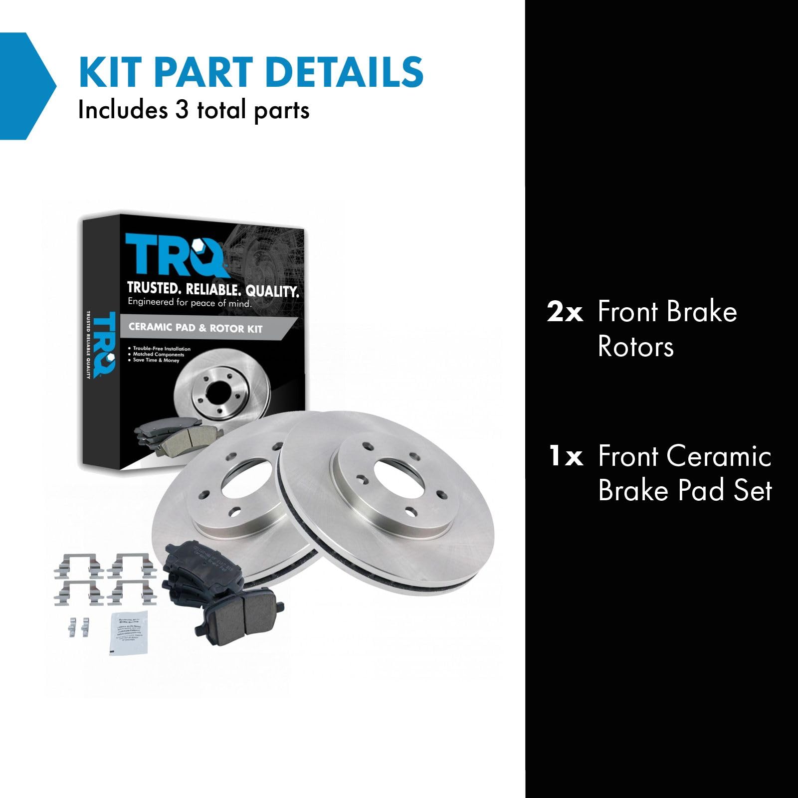 Trq Front Disc Brake Rotor & Posi Ceramic Disc Brake Pad Kit For Malibu J67
