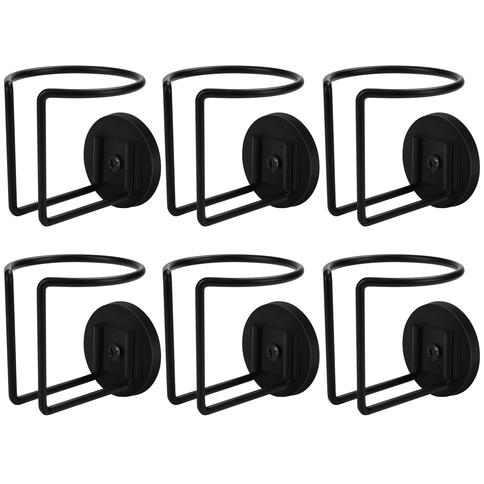 Magnetic Cup Holder, Durmmur Sus 304 Stainless Steel Magnetic Cup Caddy, Magnetic Drink Holder For Tractor Mower Truck School Bus Refrigerator Treadmill,Magnet Can Holder On Metal Surface(6Pack Black)
