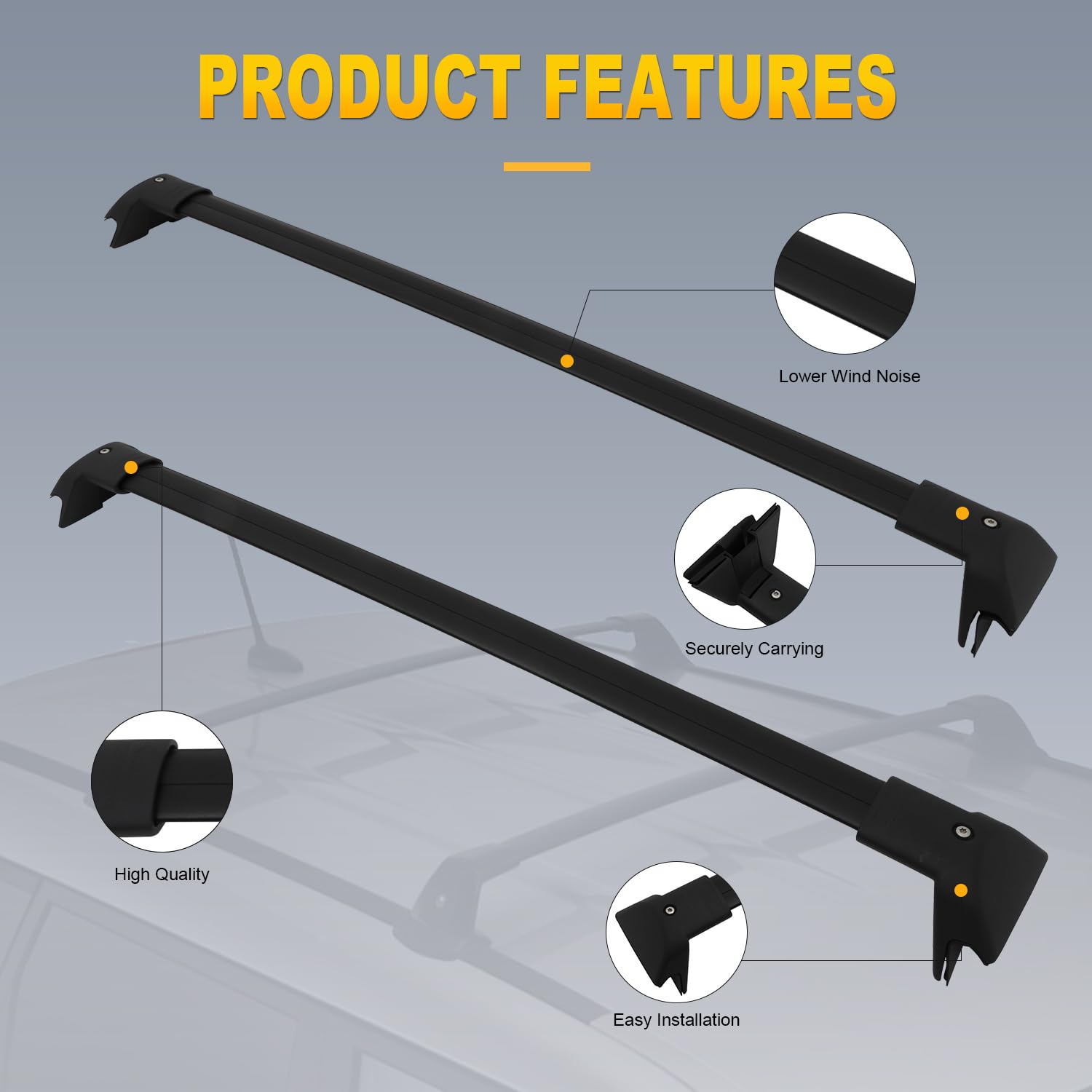 OCPTY Roof Rack Cross Bars for Ford Explorer 2020-2022 Luggage Racks Rooftop Cargo Carrier Bag Luggage Kayak Canoe Bike Snowboar