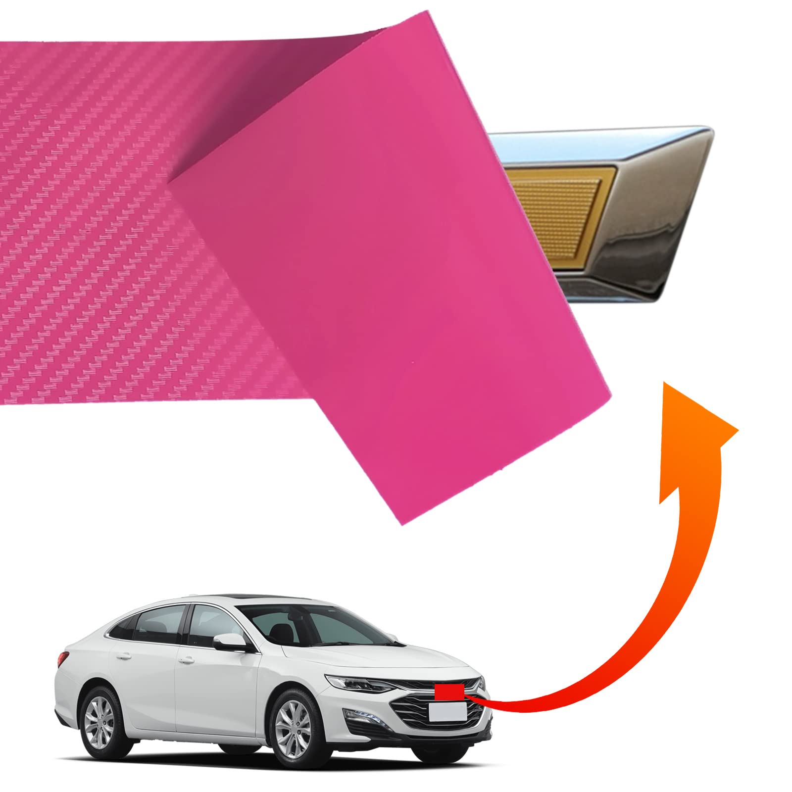 Lanzmyan Compatible With Bowtie Logo Wrap Stickers Cut-Your-Own Emblem Overlay Diy Decals For Chevy 3Pcs Pink