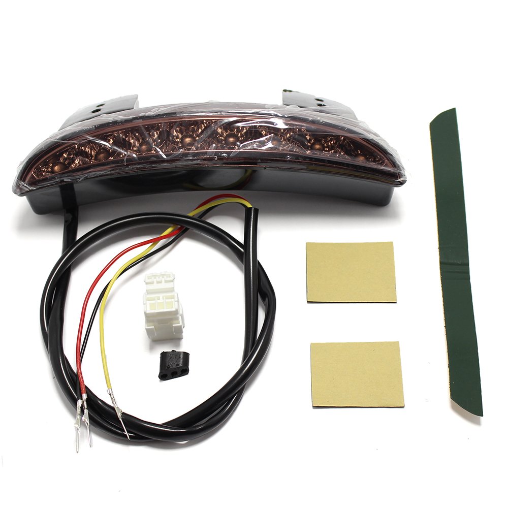 MISS MOLY Red Led Motorcycle Turn Signals Tail Light Cafe Racer Rear Fender Edge Brake