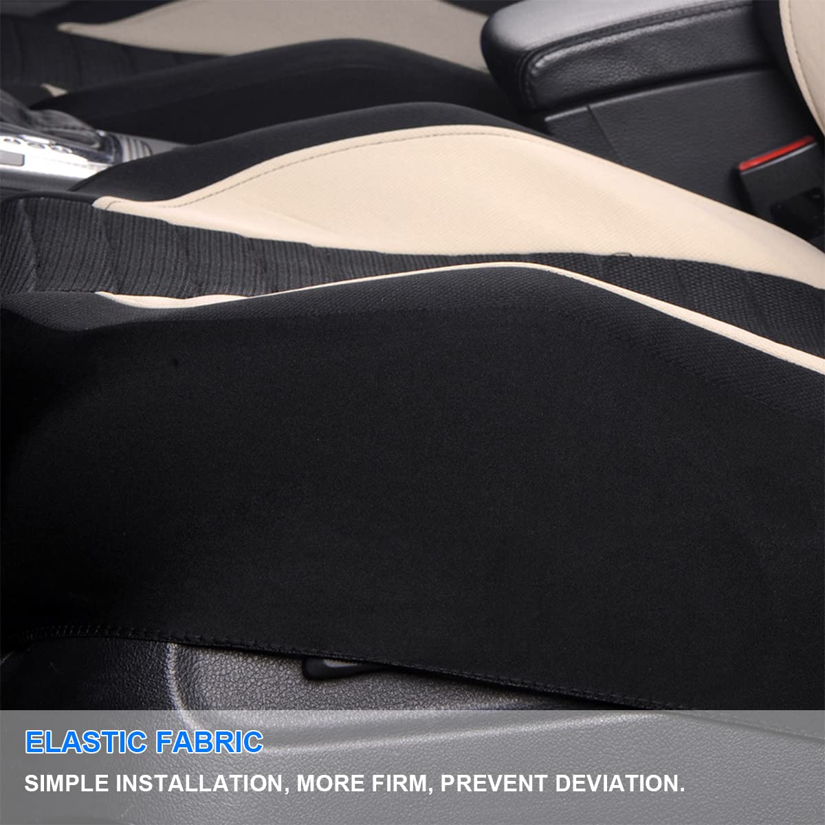 Car Front Seat Covers, Bucket One-Piece Auto Front Seat Protectors, 2Pcs Premium Breathable Vehicle Seat Cushions Airbag Compatible, Car Interior Accessories Universal For Suvs, Trucks, Car (Beige)