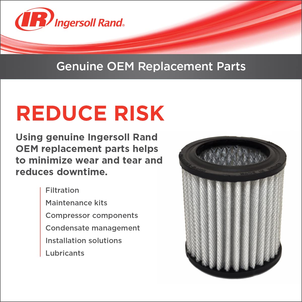 Ingersoll-Rand Oem Air Filter Element For Models 2545, 7100 & 15T,