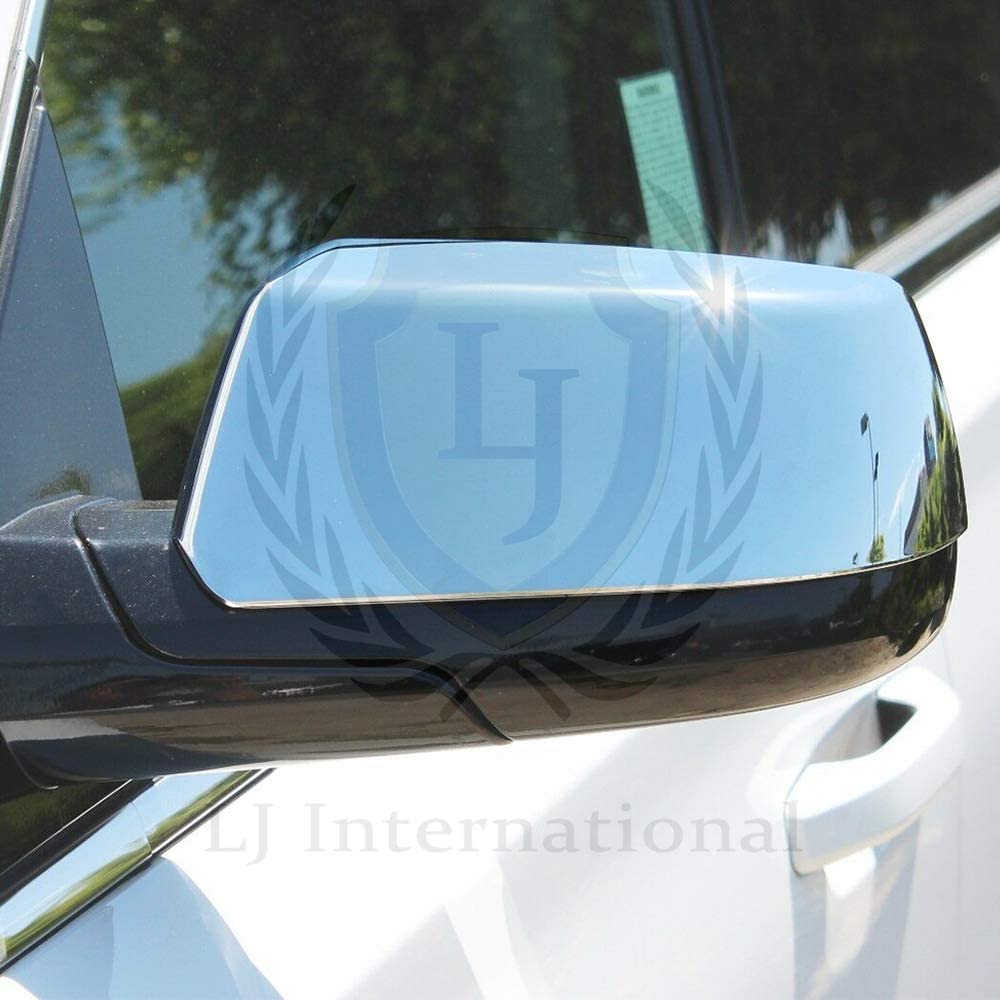 Lj International Quality Accessories Triple Chrome Plated Top Half Mirror+ Tahoe+Suburban+Yukon (Top Mirror Covers Only)