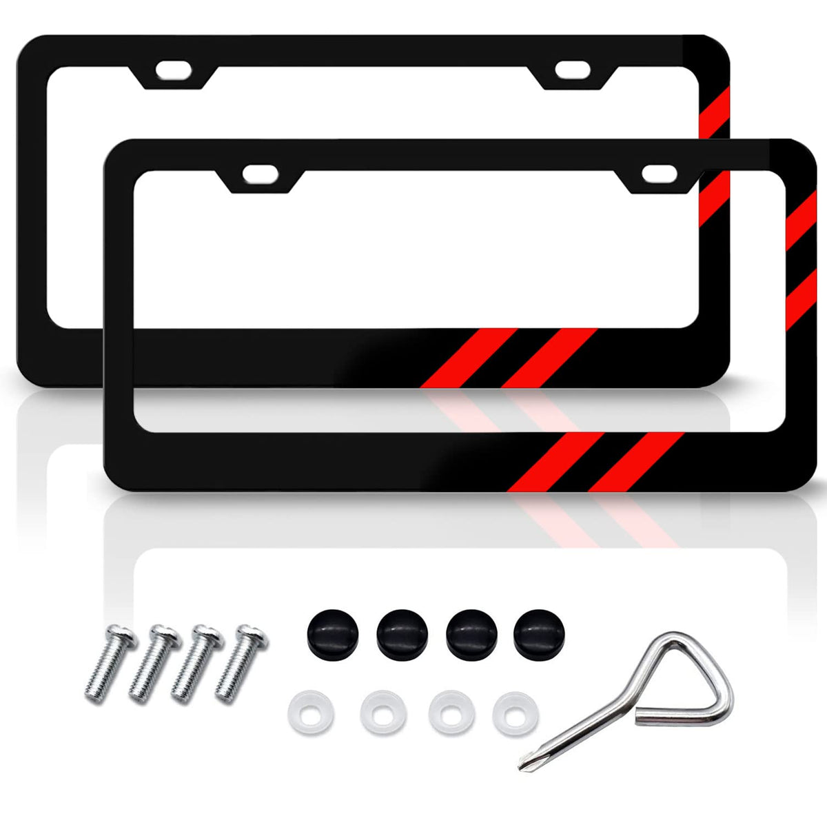 2 Pcs Matte License Plate Frames Aluminum Alloy License Plate Cover Holder Fits For All Dodge Universal License Plate Covers Acc