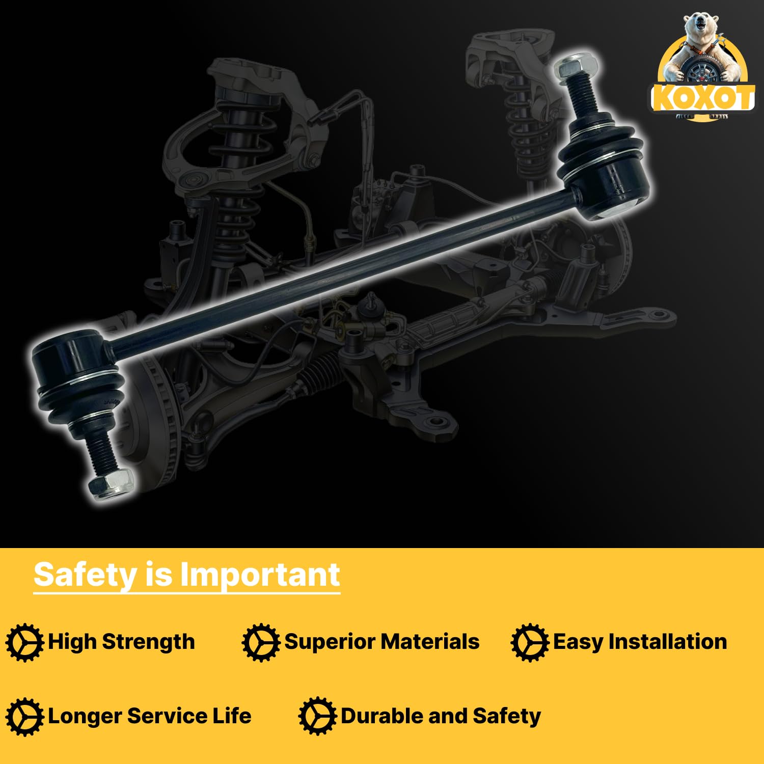 Koxot K80066 2Pcs Front Stabilizer Sway Bar Link Compatible With Ford Focus 2000 2001 2002 2003 2004 2005 2006 2007 2008 2009 20