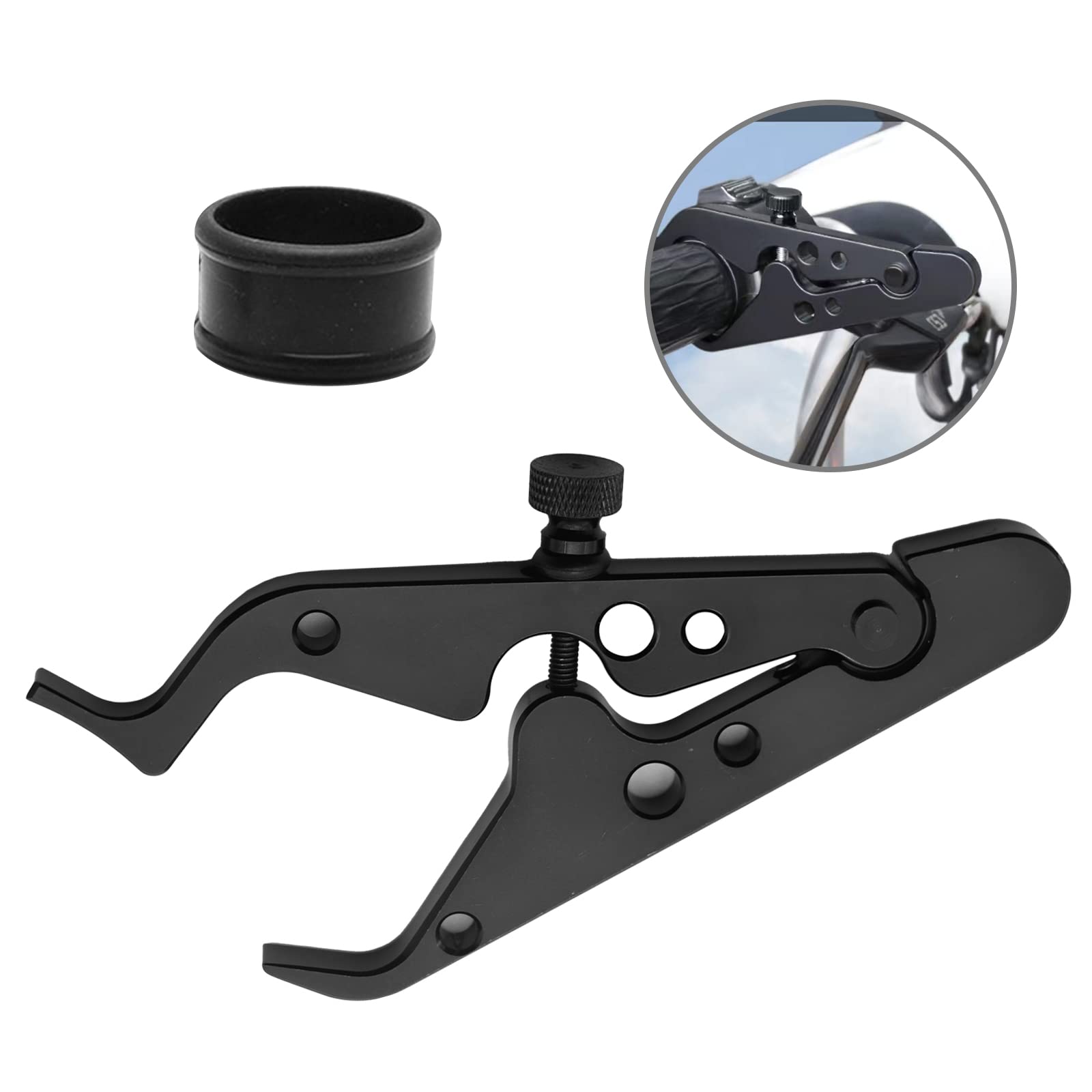 Ralis Motorcycle Cruise Control, Durable Motorcycle Throttle Lock, Universal Lightweight Throttle Assist Wrist, Aluminum Alloy Hand Grip Lock Clamp With Silicone Ring Protect