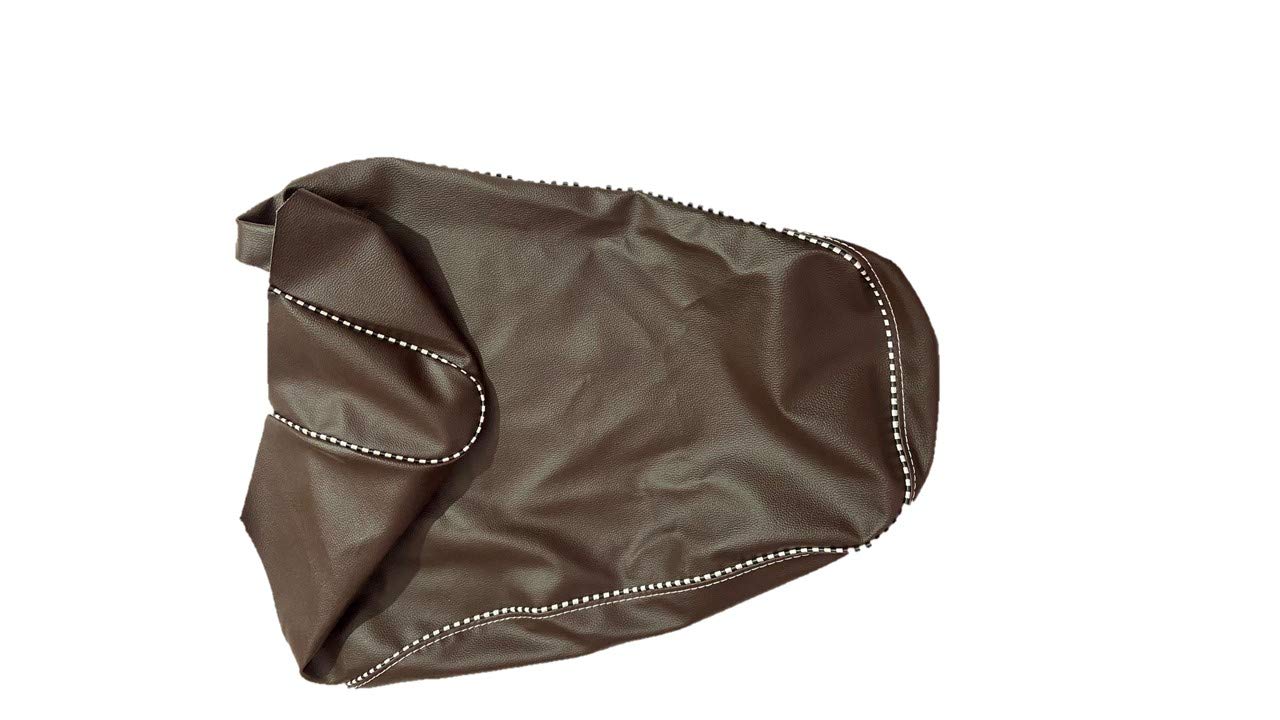 Guance Stapler Fitting PU Leather with Black and White Piping Waterproof Scooty Seat Cover (Brown) for TVS Jupiter Classic