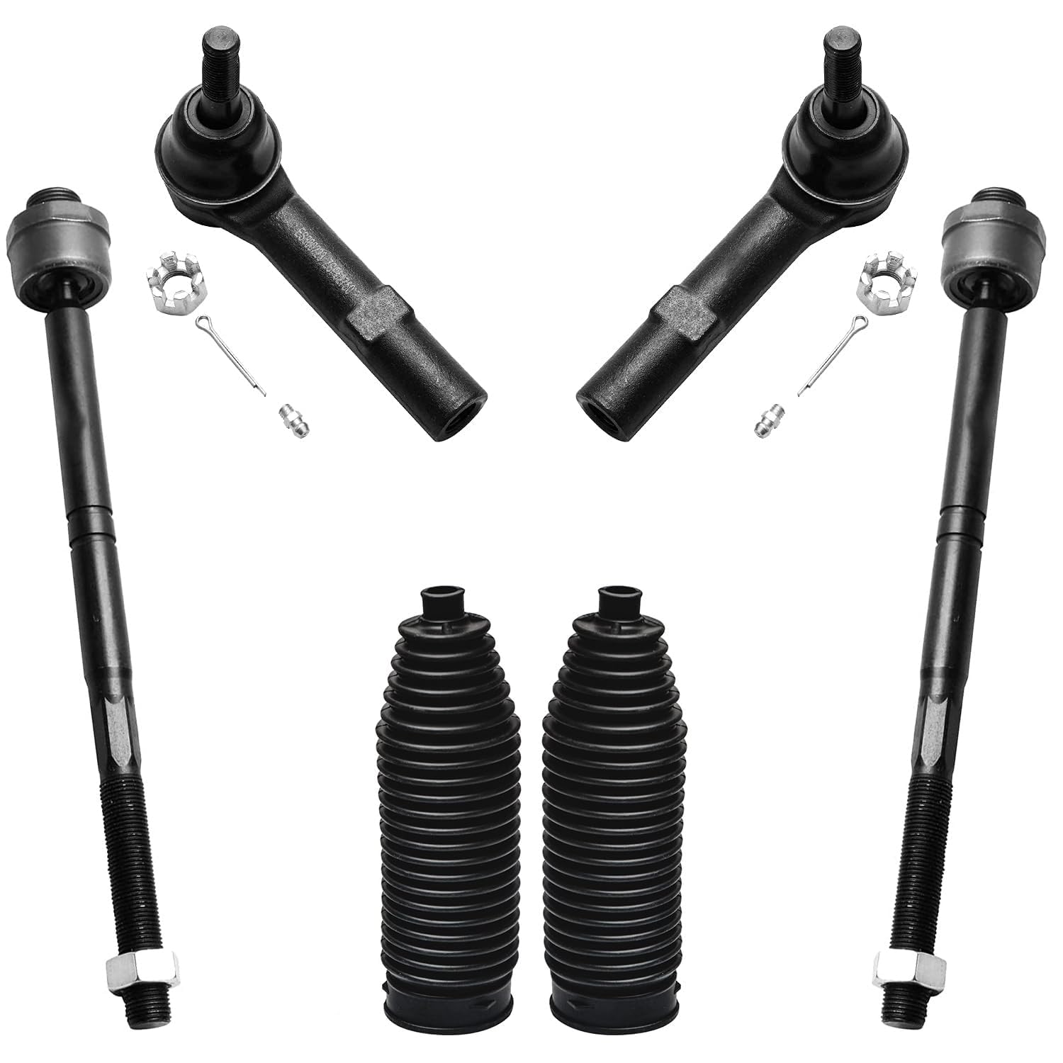Detroit Axle - 12Pc Front End Kit For Gmc Chevy Silverado Sierra Suburban Yukon Xl 1500 Tahoe Escalade Esv Ext 2 Upper Control Arms 2 Sway Bars 4 Tie Rods 2 Lower Ball Joints 2 Boots