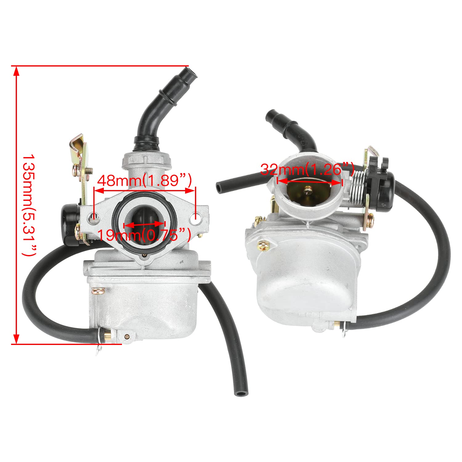 Yoxufa Pz19 Carburetor Carb Cable Choke For Taotao Baja Kazuma Loncin Sunl Peace Sports Kayo Fox Ssr Lazer 6 Kandi 50 70 90 110