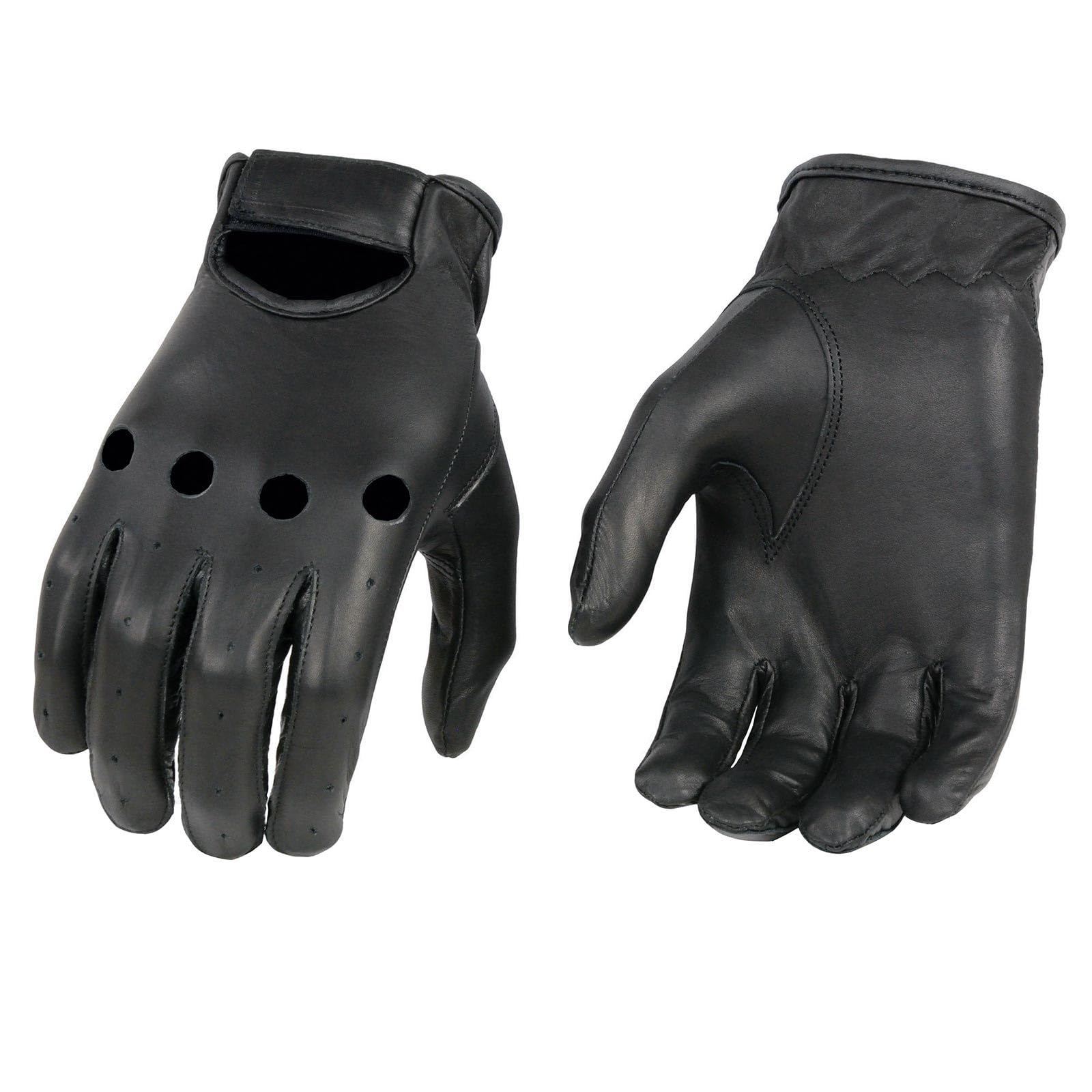 Milwaukee Leather Sh247 Men'S Black Leather Unlined Classic Style Driving Gloves - Large
