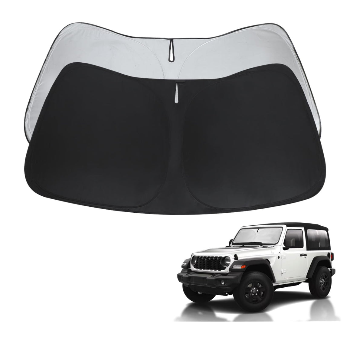 Windshield Sun Shade Fit 2025-2018 Jeep Wrangler JL Front Window Sunshade for Jeep Gladiator 2020-2025 Accessories Foldable Sun 