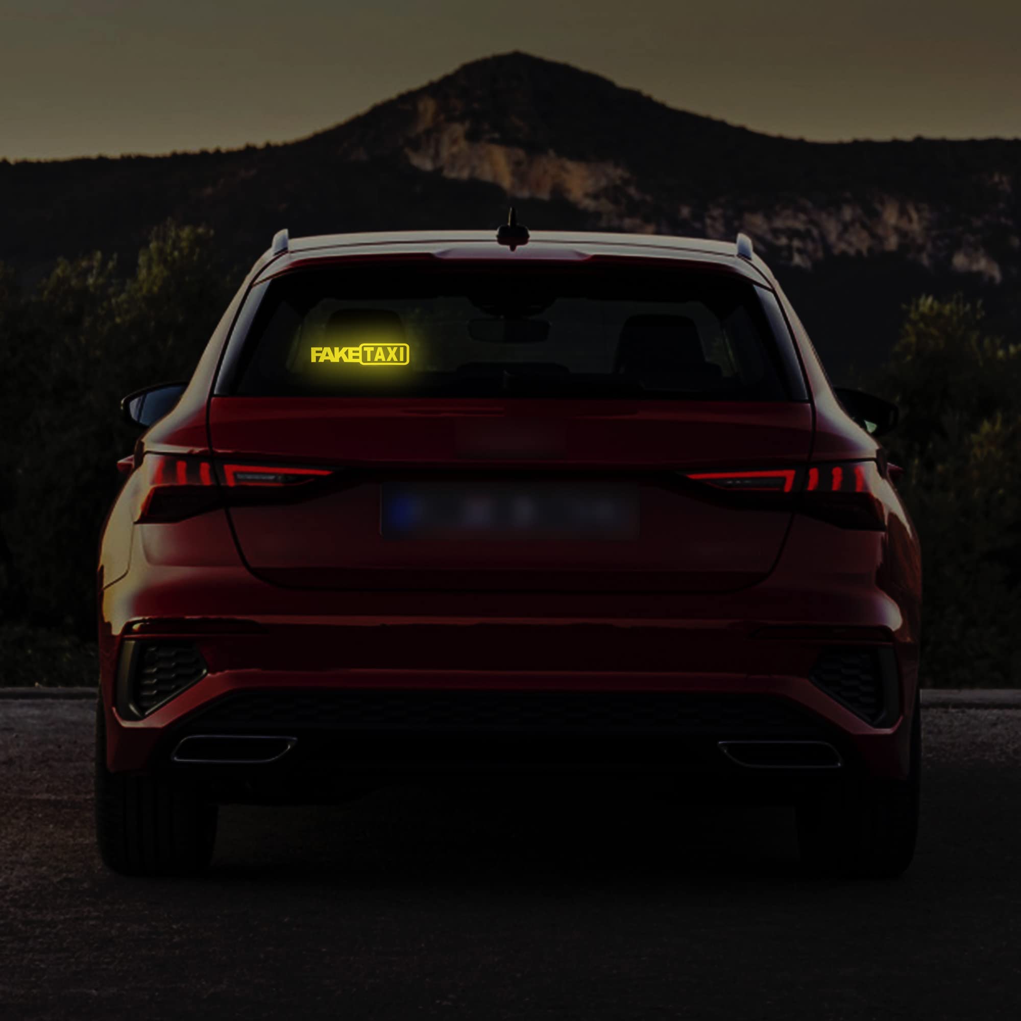 TOMALL 3pcs Fake Taxi Reflective Stickers for Car Bumper Fender Window Waterproof Funny Self Adhesive Vinyl Decal Decoration for SUV Truck Motorcycles Bicycles (B-Yellow)