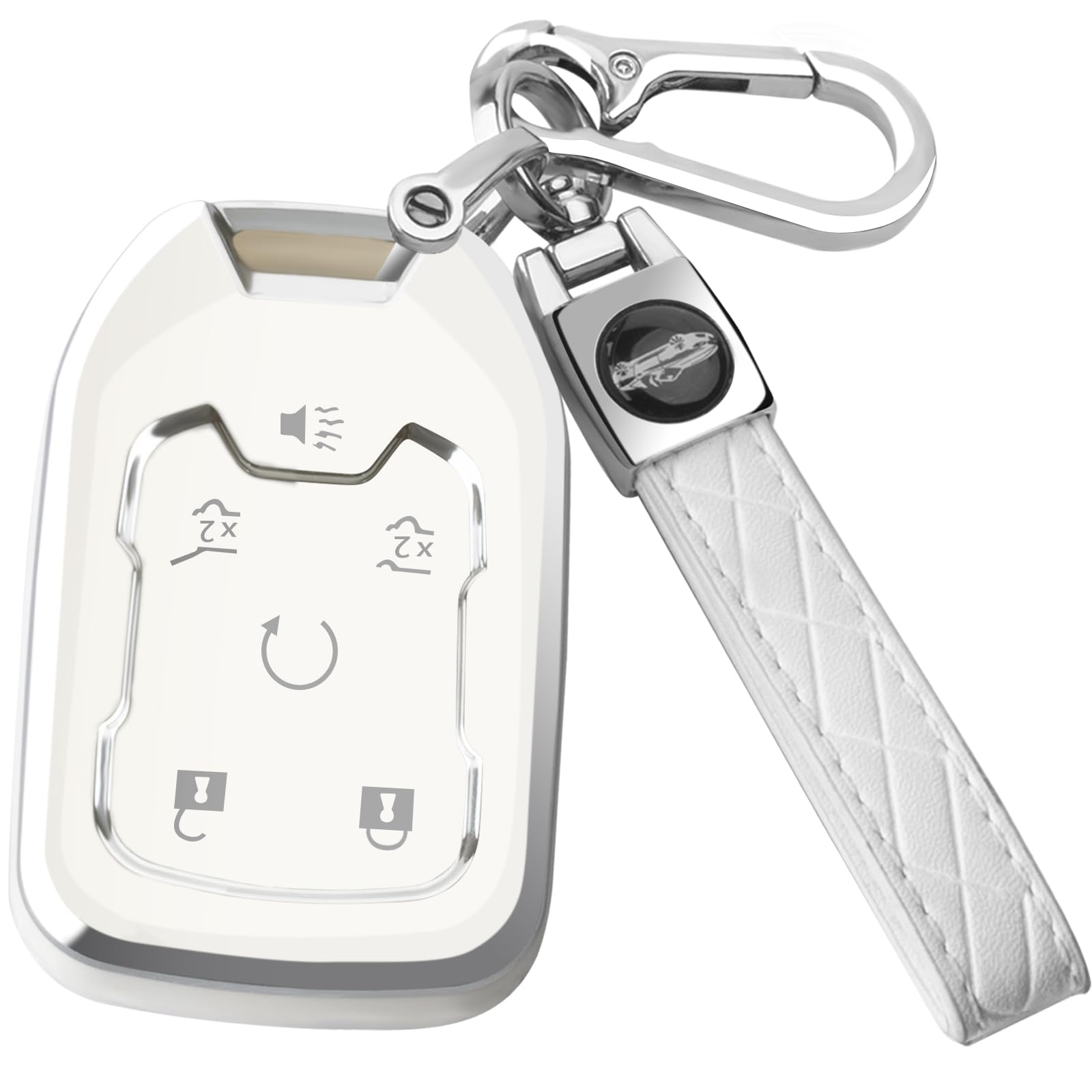 Xiyang Trade For Gmc Key Fob Cover With Keychain, Key Case Shell Tpu Full Protection Compatible With Gmc Chevy Silverado Suburba