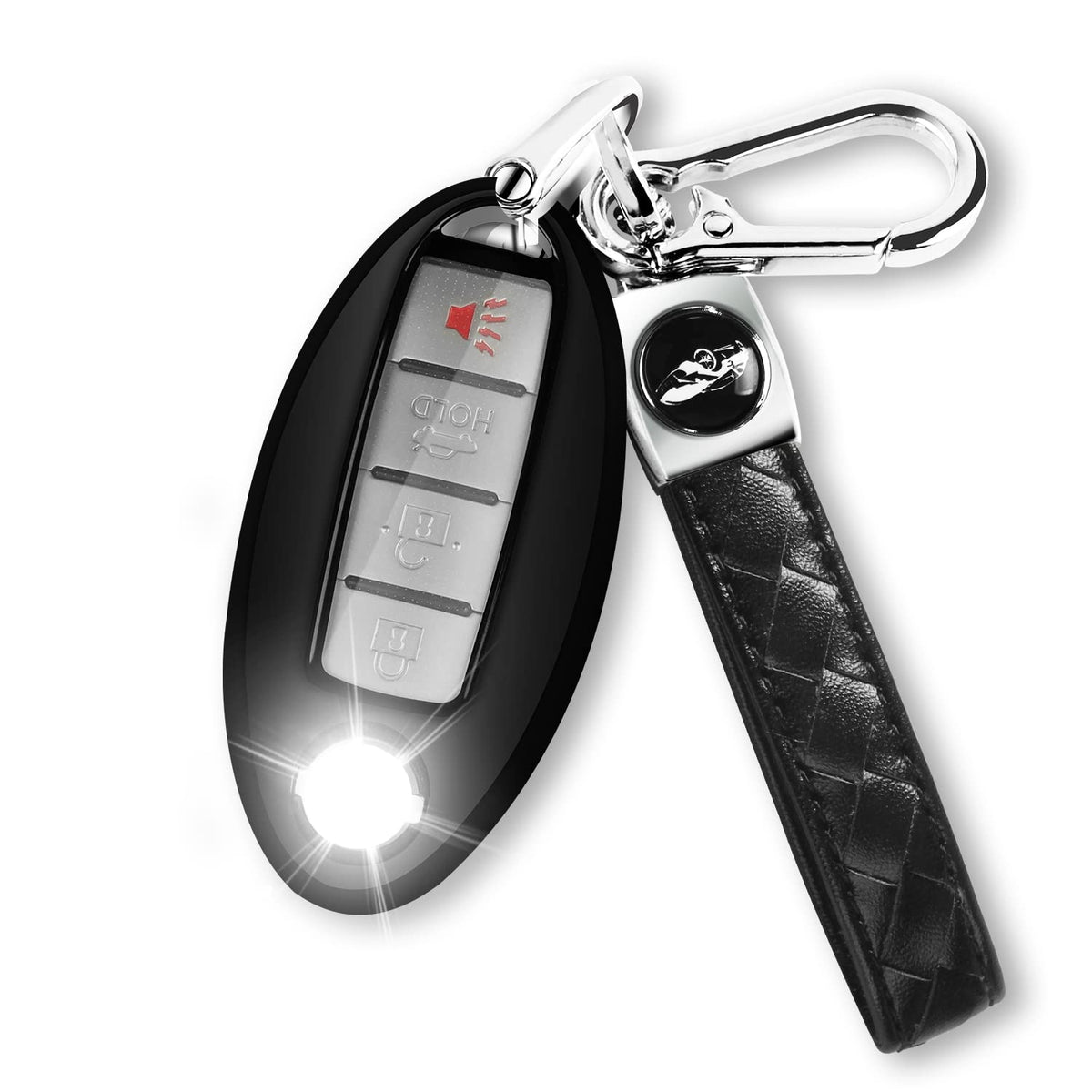 Qbuc For Nissan Key Fob Cover With Keychain, Soft Tpu Key Shell Case Suitable For Altima Rogue Maxima Sentra Infiniti Armada Sed