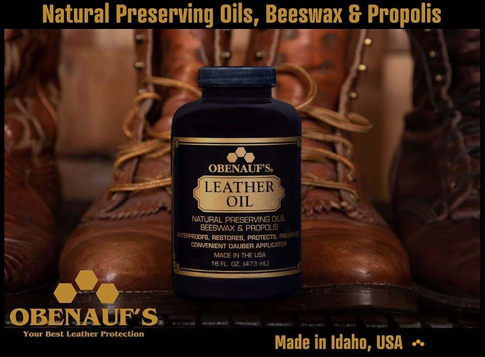 Obenauf'S Leather Conditioner - Leather Oil (16Oz) - Restore And Protect Leather Boots, Jackets, Purses As Well As Car Leather, Leather Furniture And Much More - Made In The Usa (With Applicator)