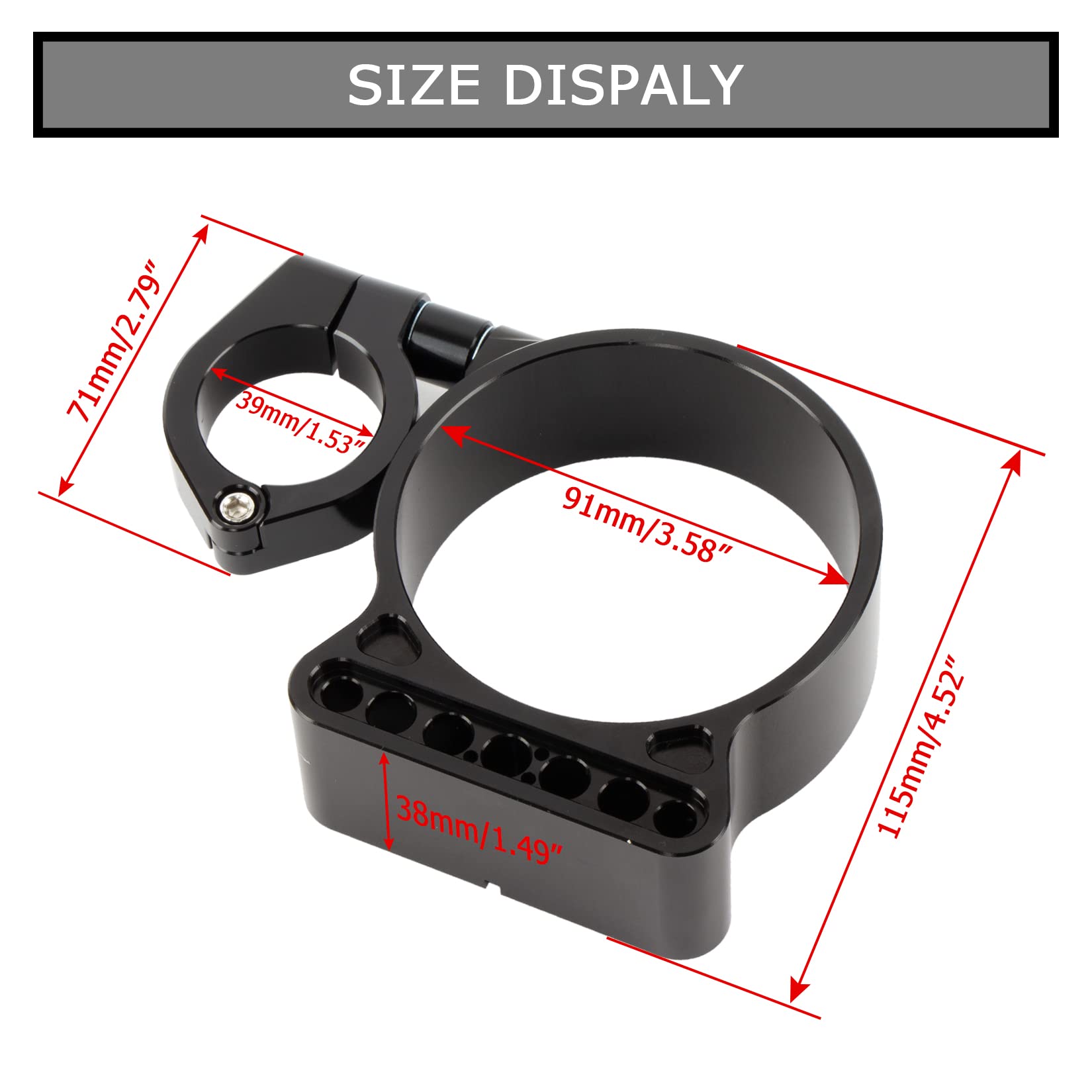 Speedometer Relocation Bracket Cover Side Mount Speedometer Instrument Housing for Sportster 883 XL1200 883(Black)