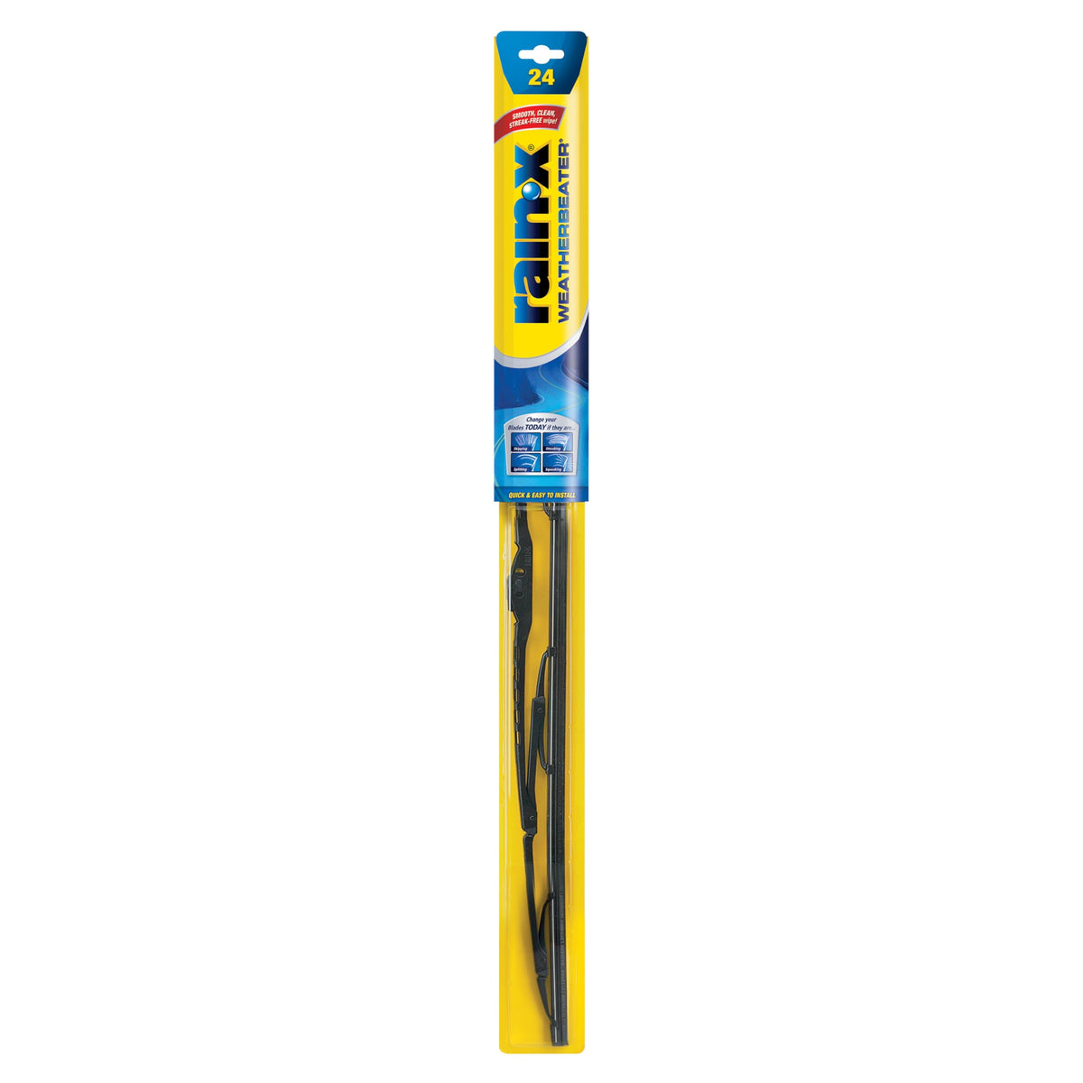 Rain-X Rx30224 Weatherbeater Wiper Blades, 24'' Windshield Wipers (Pack Of 1), Automotive Replacement Windshield Wiper Blades Th