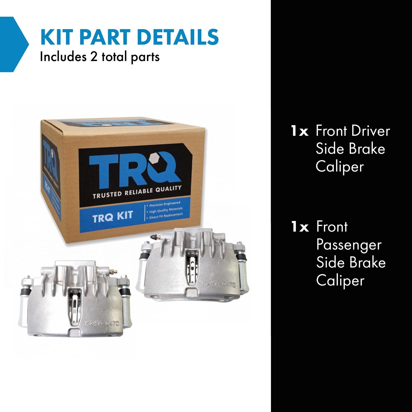 Trq Front Brake Caliper Set Compatible With 2003-2004 Ford Mustang