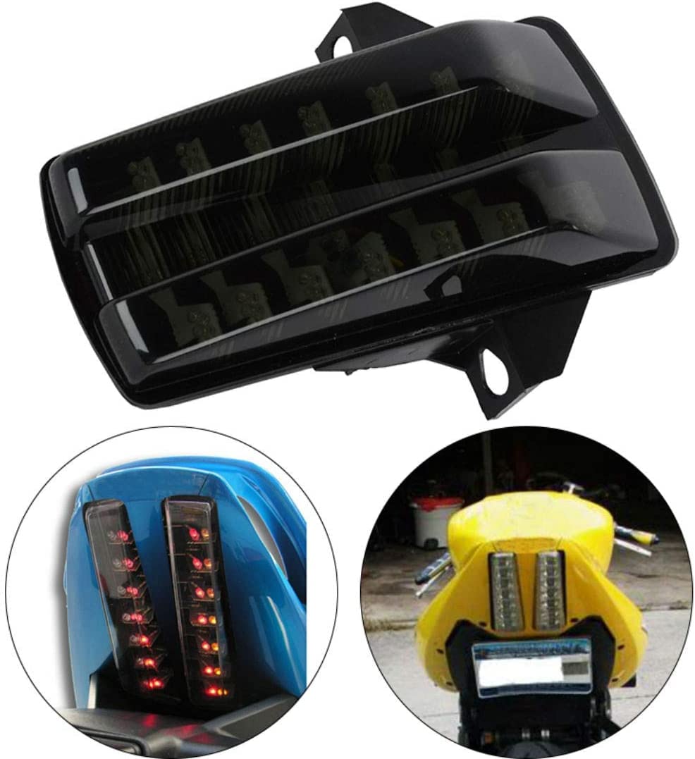 MZS Motorcycle Tail Light Turn Signal LED Integrated Blinker Smoke Compatible with SV650 2003-2008 / SV1000 2003-2007