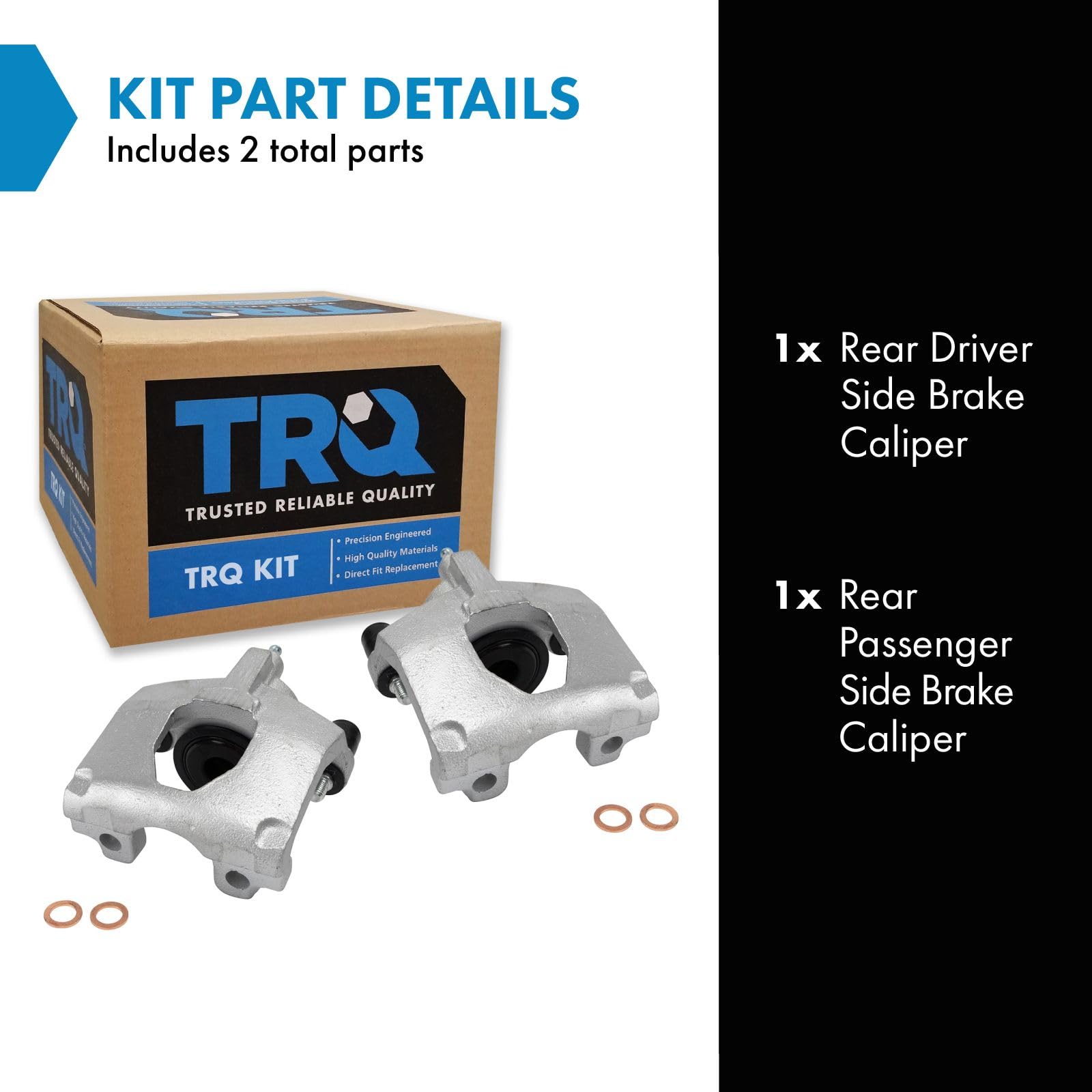 Trq Rear Brake Caliper Set Compatible With 2001-2007 Chrysler Town & Country Dodge Caravan Grand Caravan