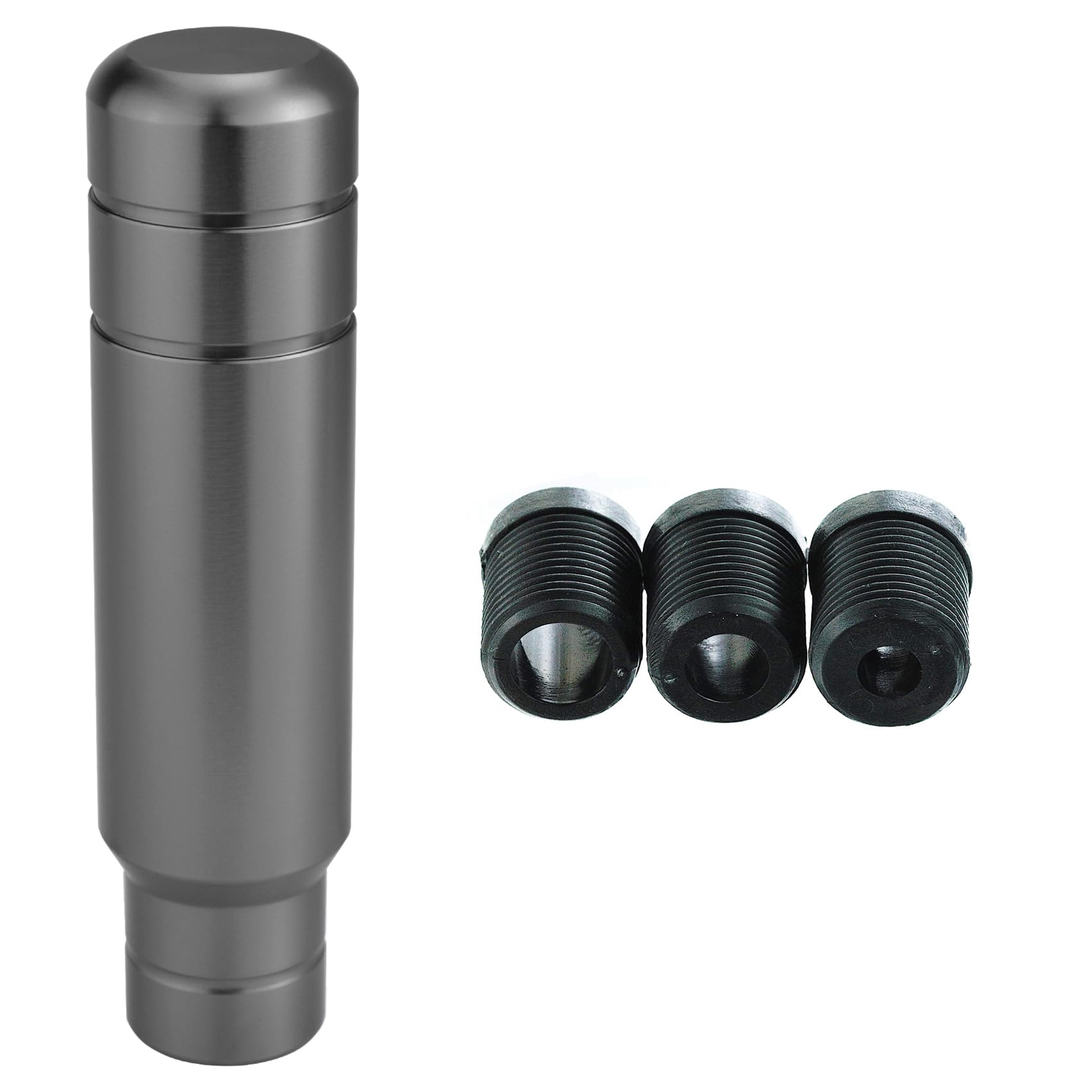 Abfer Weighted Shift Knob, 5'' Aluminum Gear Shifter Knobs Metal Stick Shifting Lever Fit Most Automatic Manual Vehicle (Gray)