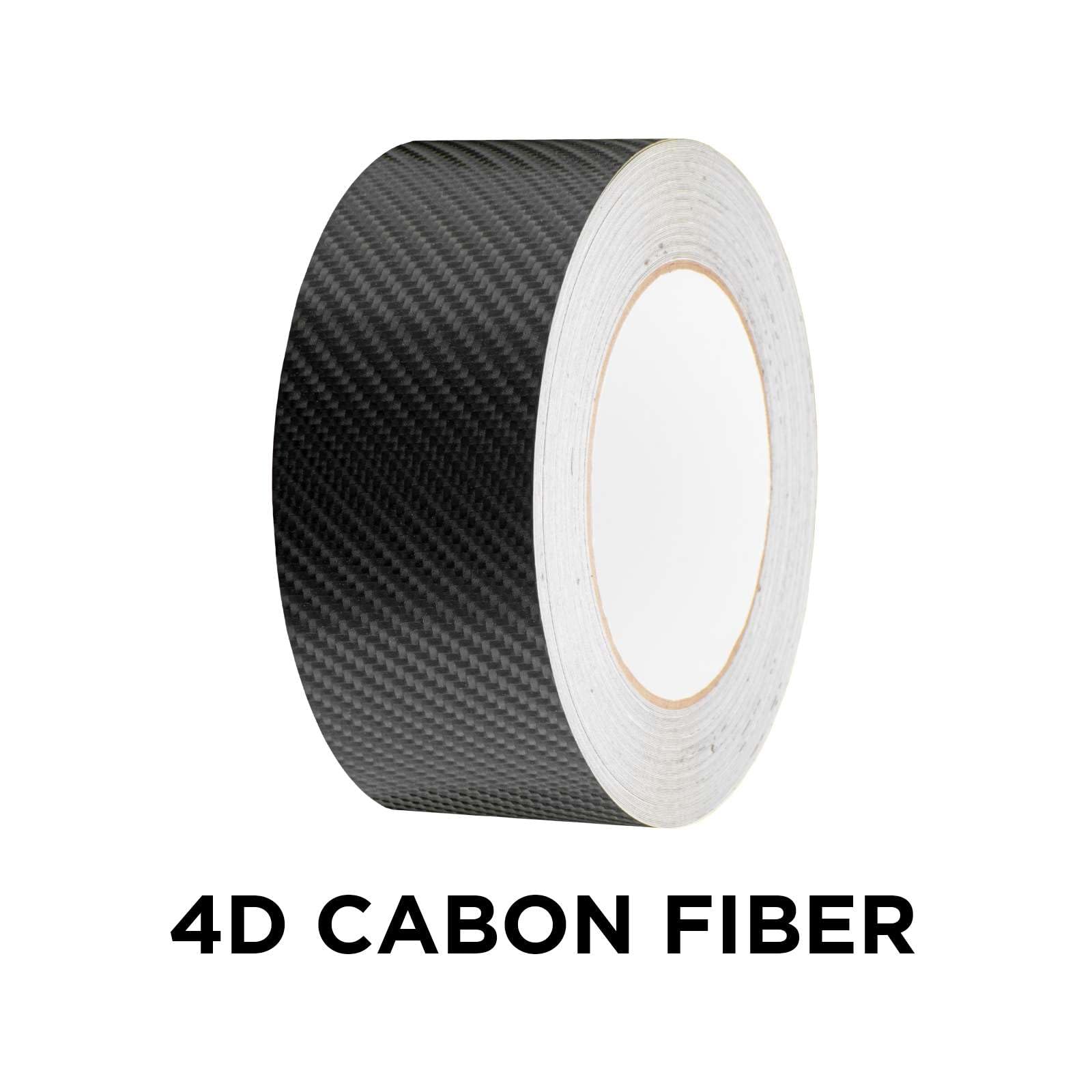 2 inches x 25 feet 4D Carbon Fiber Black Vinyl Wrap Kit for Black Out Chrome Remove Window Trim Door Trim with Tool Kit