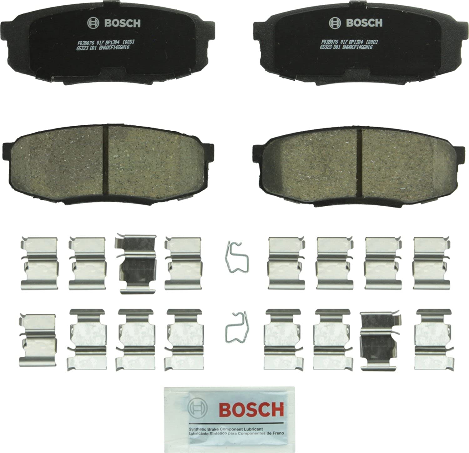 BOSCH BC1304 QuietCast Premium Ceramic Disc Brake Pad Set - Compatible With Select Lexus LX570; Toyota Land Cruiser, Sequoia, Tu