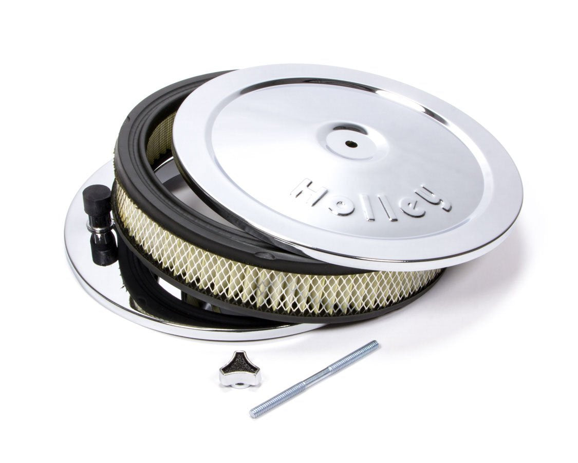 Holley Chrome Round Air Cleaner 10 in. 5 1/8 in. Neck