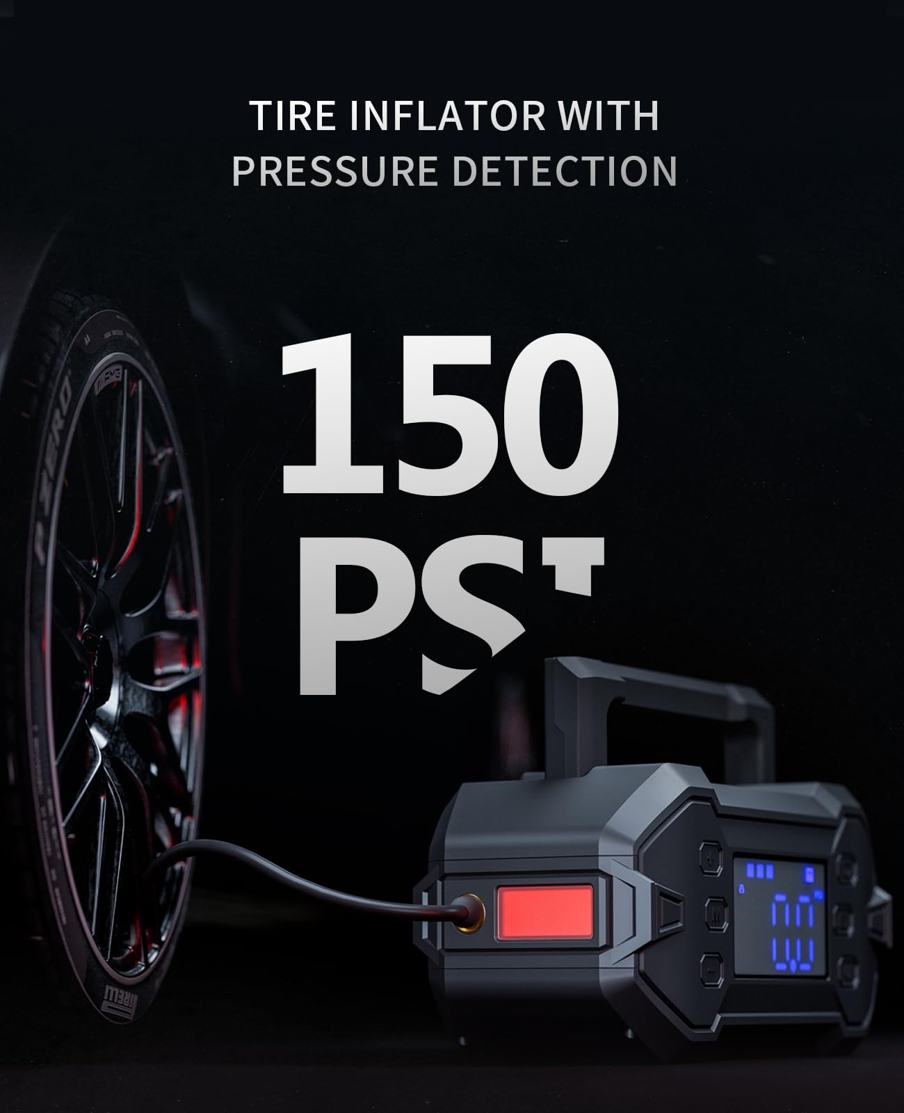 Portable Car Jump Starter 3000A With Air Compressor 12V Battery Jumper Emergency For 8.0L Gas & Diesel Engines Power Booster Sta