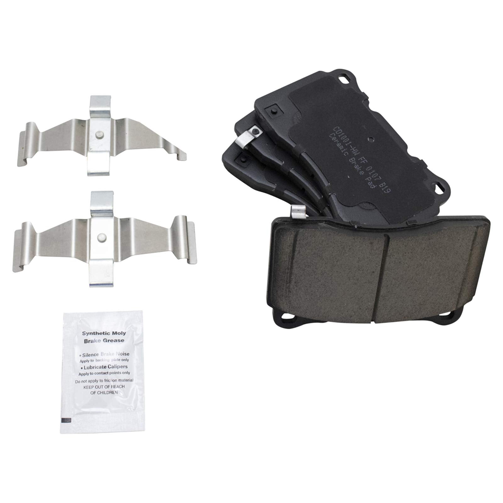 TRQ Front Posi Ceramic Brake Pad Kit Set for ATS/CTS / G8 / Genesis Coupe/GT/Impreza/Lancer Evolution/Mustang/Regal / S60 / STS