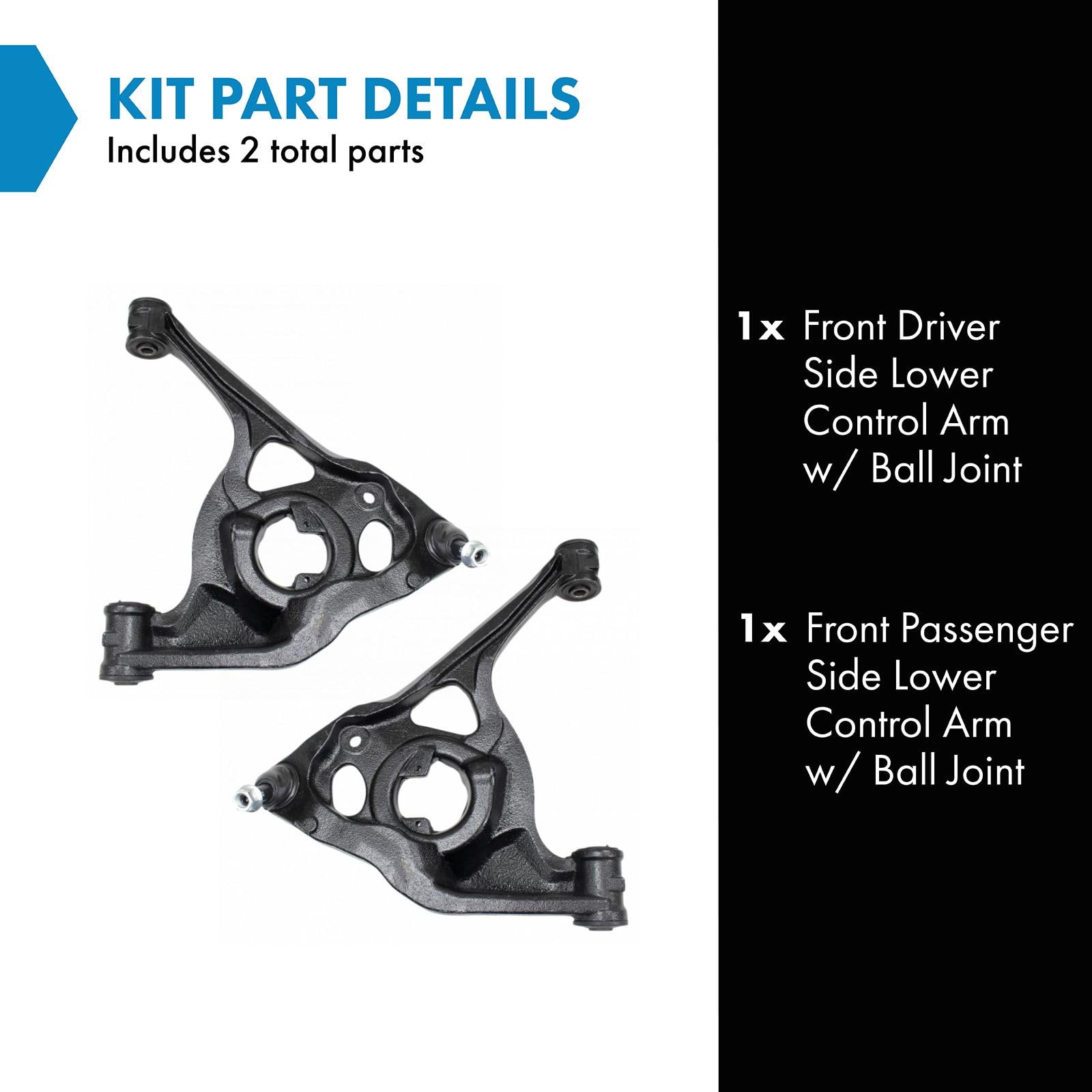 Trq Front Lower Control Arm With Ball Joint Set Compatible With 2003-2014 Chevrolet Express 1500 2003-2005 Express 2500 Gmc Sava