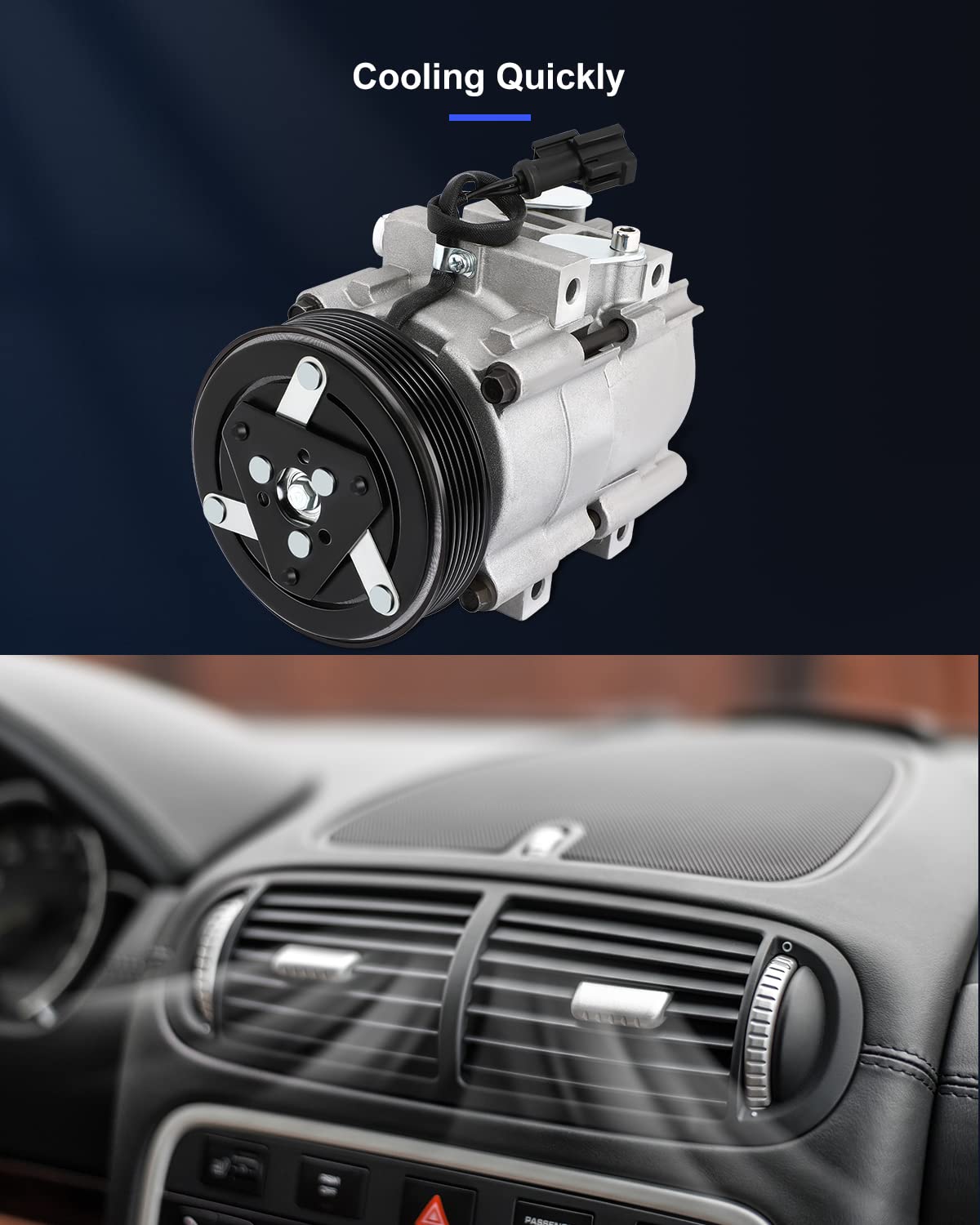 Eccpp A/C Compressor With Clutch 2005-2007 For Ford Escape For Mercury Mariner 2005-2006 For Mazda Tribute 2.3L Ac Compressor