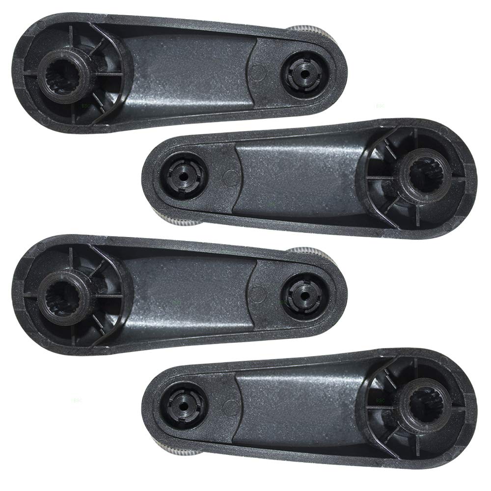 Brock Replacement Driver and Passenger Side Manual Window Crank Handles 4 Piece Set Compatible with 1999-2020 Silverado/Sierra &