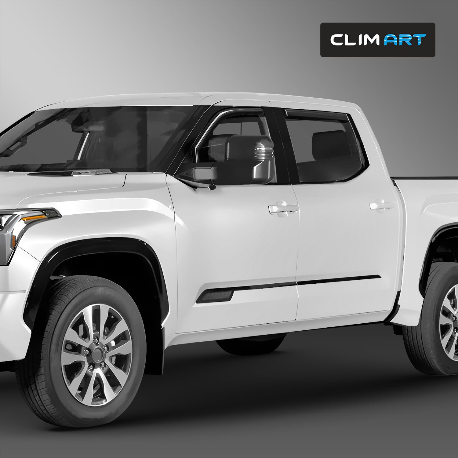 Clim Art In-Channel Incredibly Durable Rain Guards Compatible With Toyota Tundra 2022-2025 Crewmax, Original Window Deflectors,
