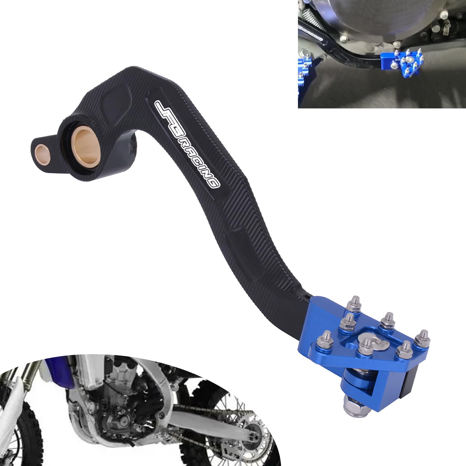 Jfg Racing Dirt Bike Rear Brake Foot Pedal Lever,Cnc Motorcycle Brake Lever For Yz450F 2010-2022/Yz450Fx 2016-2023/Wr450F 2012-2023 - Blue