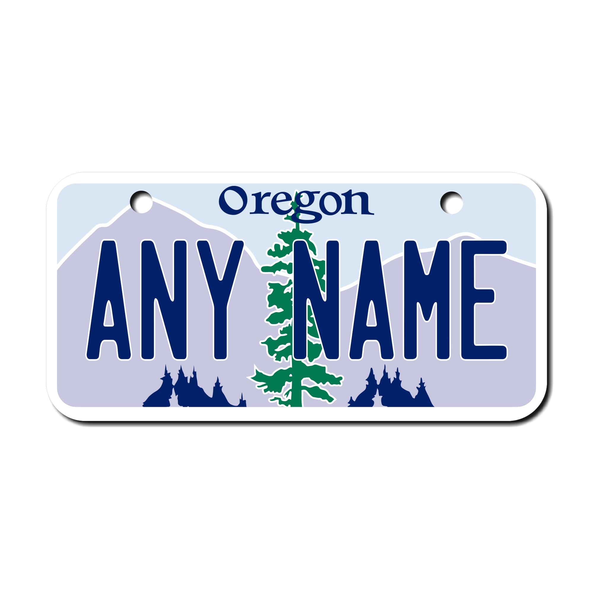 Teamlogo Personalized Oregon License Plate - Sizes For Kid 'S Bikes, Cars, Trucks, Cart, Key Rings Version 1 (3 X 6 Aluminum Lic