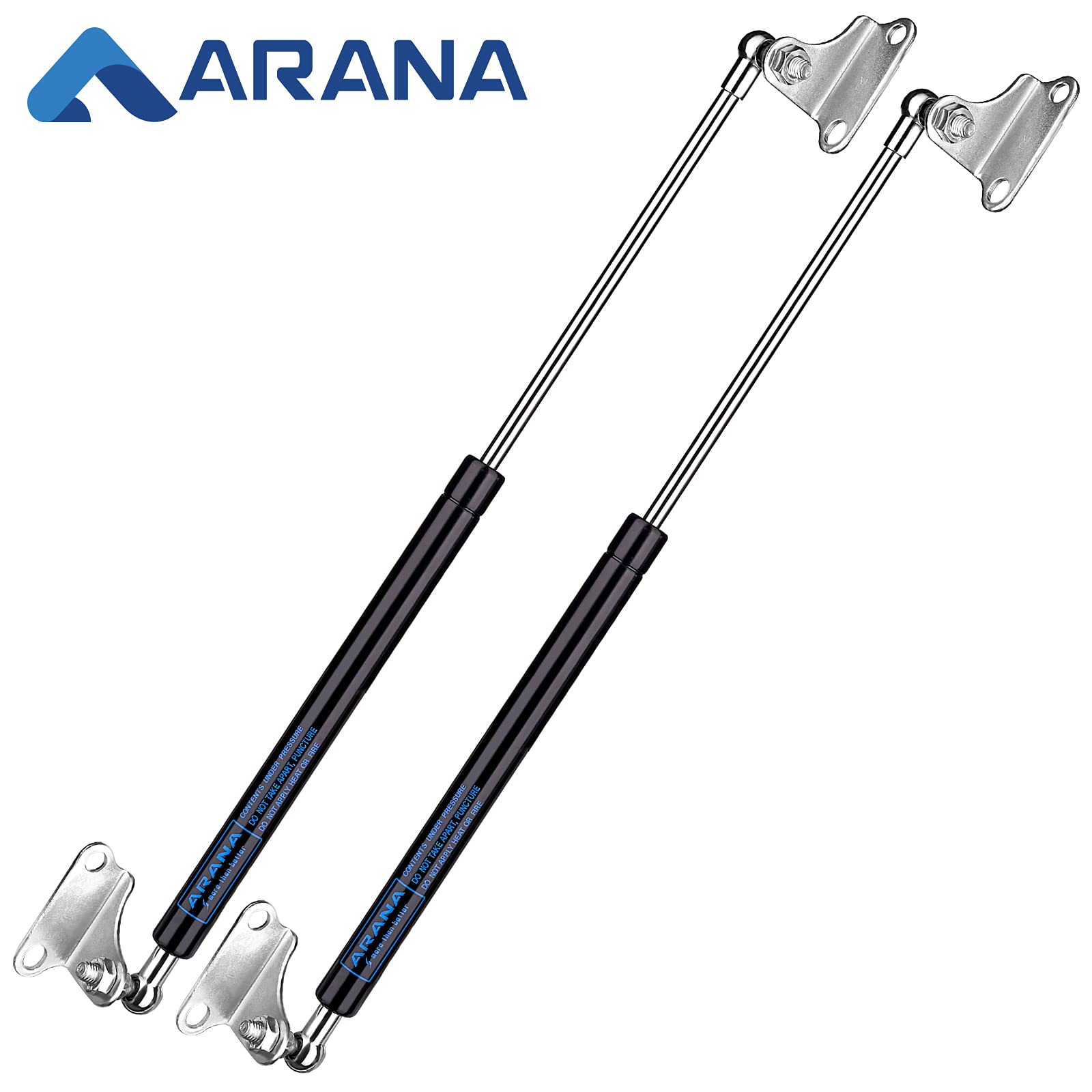 Arana 23 Inch 200Lb Gas Struts Shocks Piston Springs With L Mounting Bracket, 23' 889 N Lift-Support For Heavy Duty Lid Murphy Bed Rv Bed Outdoor Box Lid Trap Door Floor Hatch(Fit 160-220Lb), 2Pcs