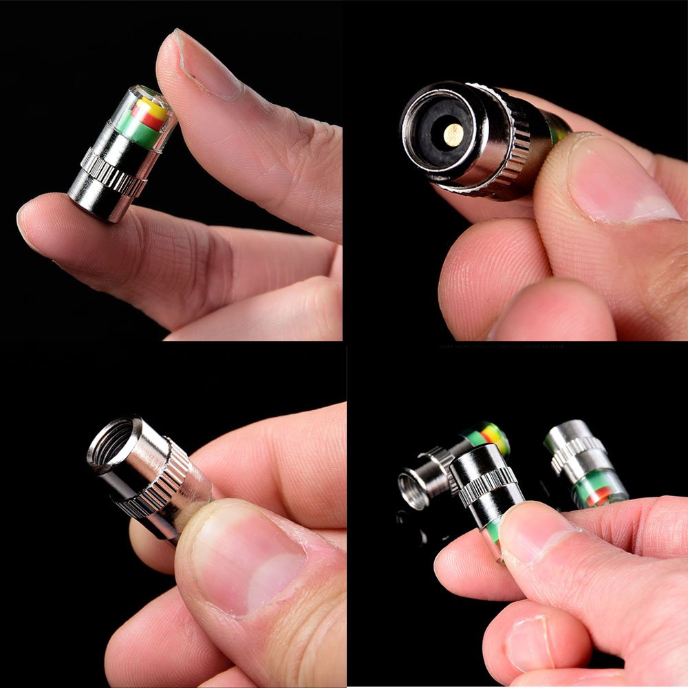 Ankia 8Pcs Car Tire Pressure Monitor Valve Stem Caps Sensor Indicator 3 Color Eye Alert (2.0Bar 30Psi)