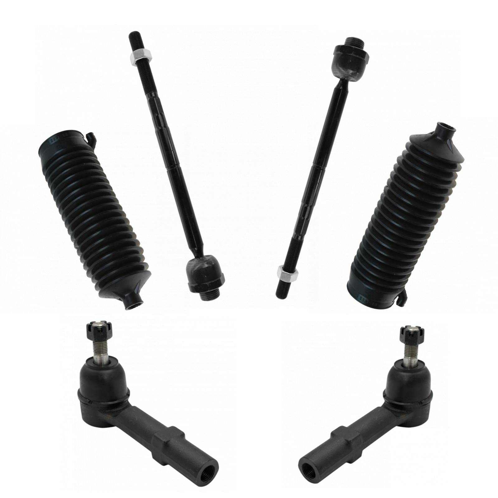 Trq Front Steering Kit Steering Rack & Pinion Bellow Tie Rod Compatible With 2007-2014 Cadillac Escalade 2007-2013 Chevrolet Ava