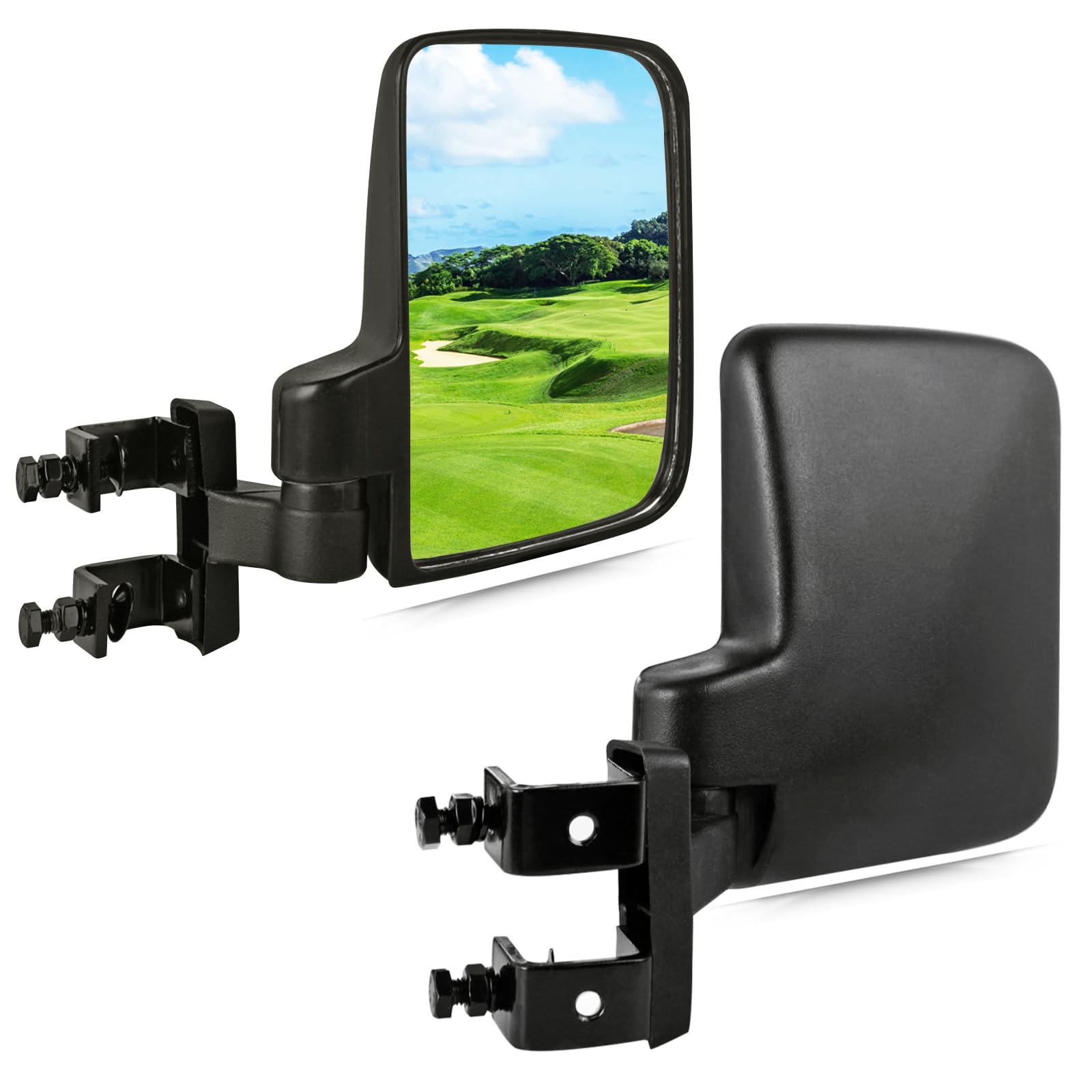 Unigt Golf Cart Side Mirrors Compatible With Club Car Ez-Go Yamaha And Others No-Drilling Needed Universal Mount To 0.75''-1.0''