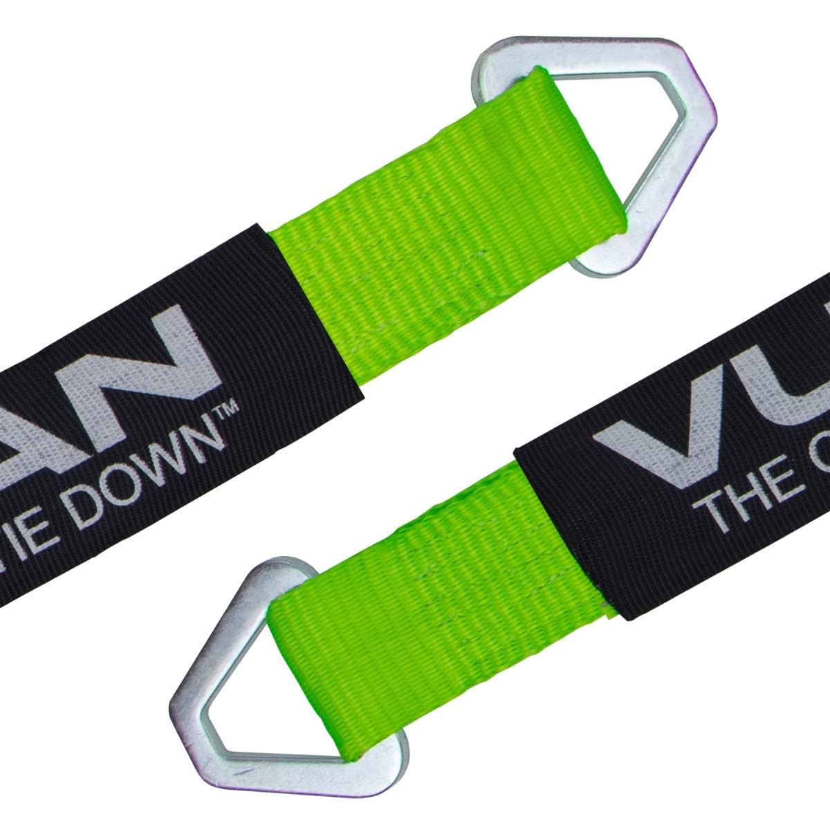 Vulcan Car Tie Down Axle Strap With Wear Pad - 2 Inch X 36 Inch - 4 Pack - High-Viz - 3,300 Pound Safe Working Load