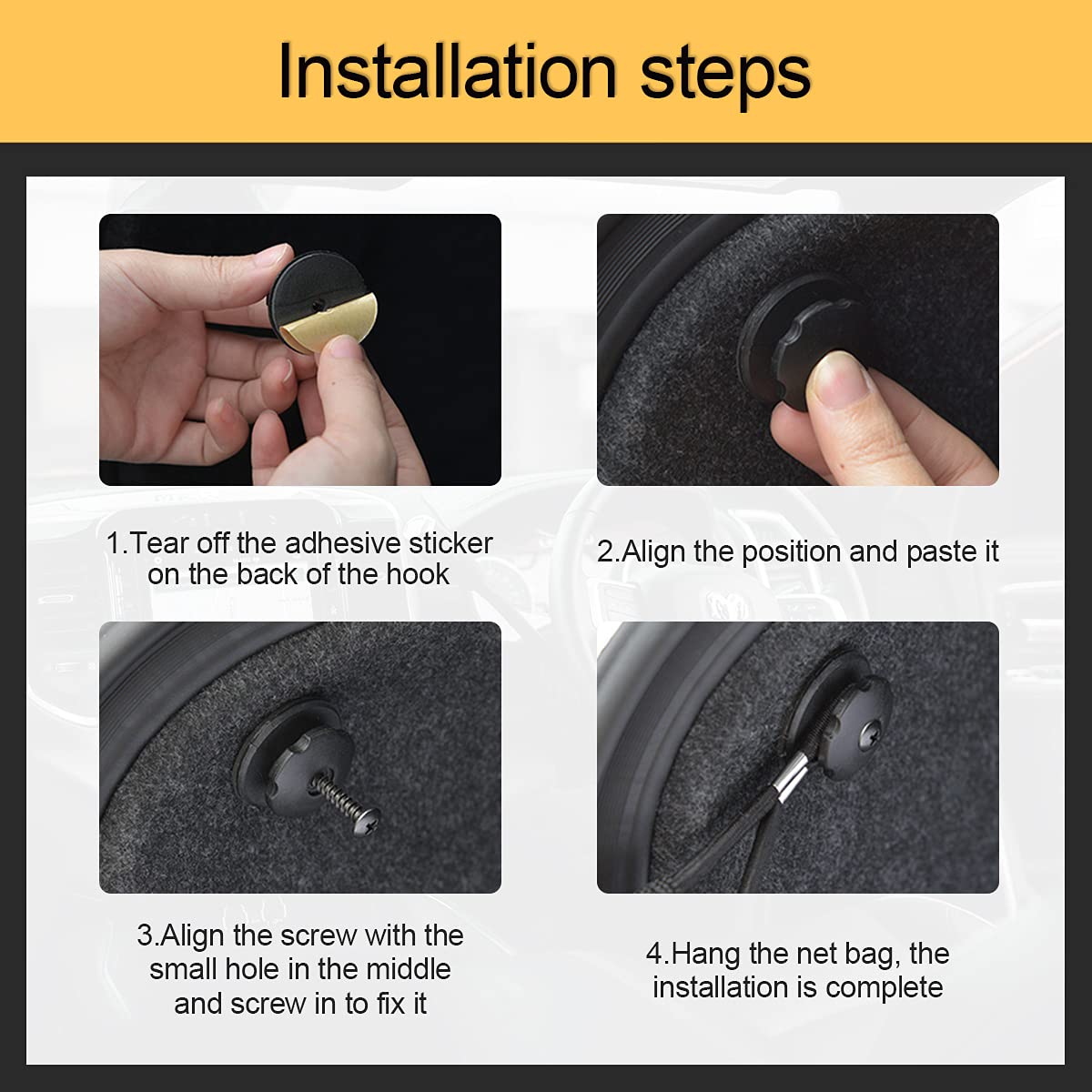 Car Rear Cargo Net, Adjustable Elastic Storage Organizer Net, Trunk Cargo Storage Net, Universal Fit For Car, Vehicle, Suv (35.4