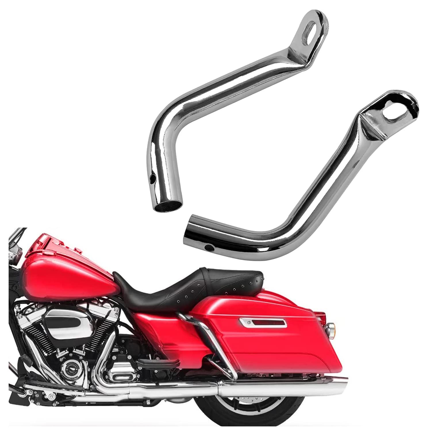 ECOTRIC Saddlebag Guard Support Eliminator Bracket Compatible with 1993-2013 Harley Touring Road King FLHR, Electra Glide FLHT/Ultra Classic, Street Glide FLHX, Road Glide FLTR Chrome