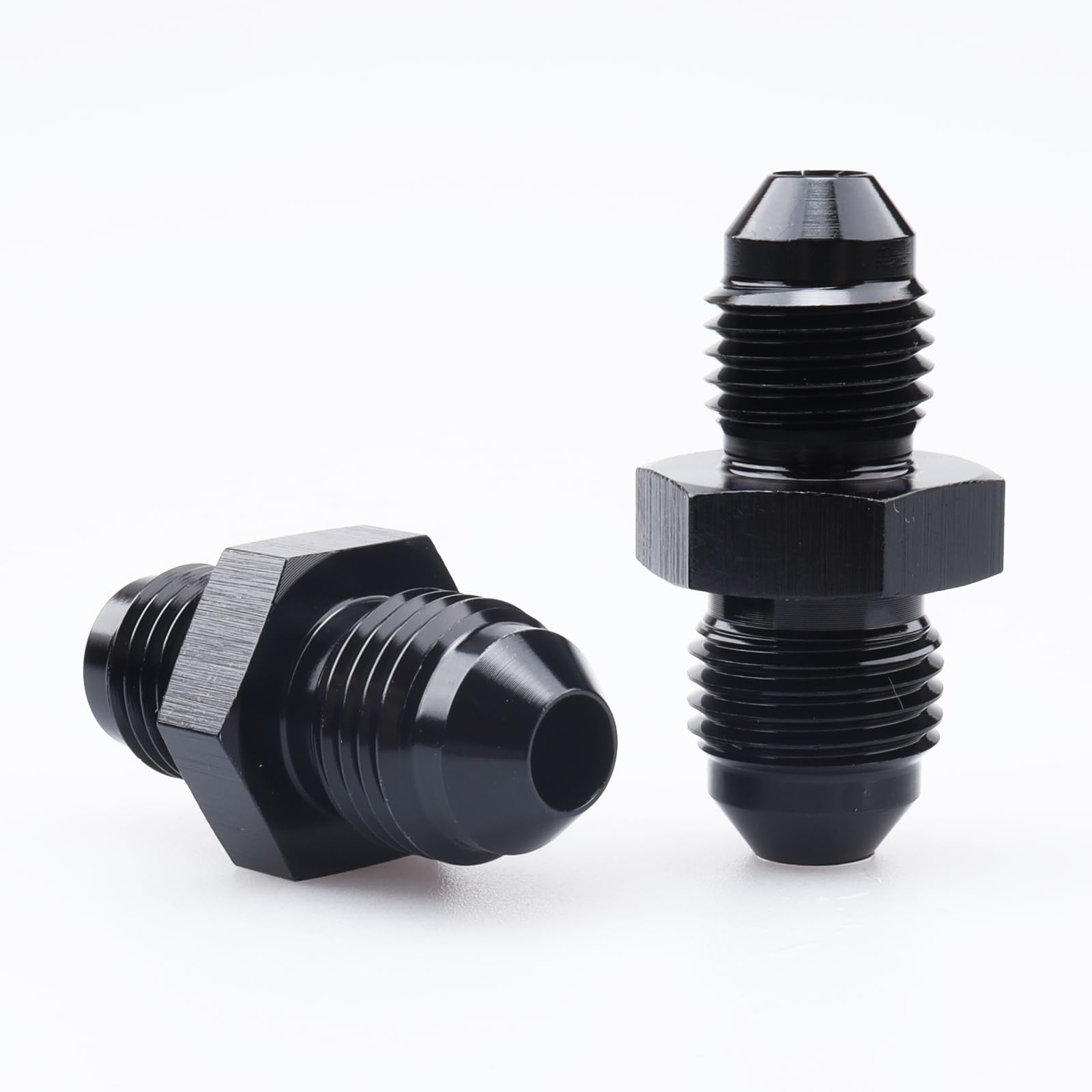 AC PERFORMANCE -5 AN to -4 AN Male Flare Reducer Coupler Union Adapter Fitting Aluminum Black, Pack of 2